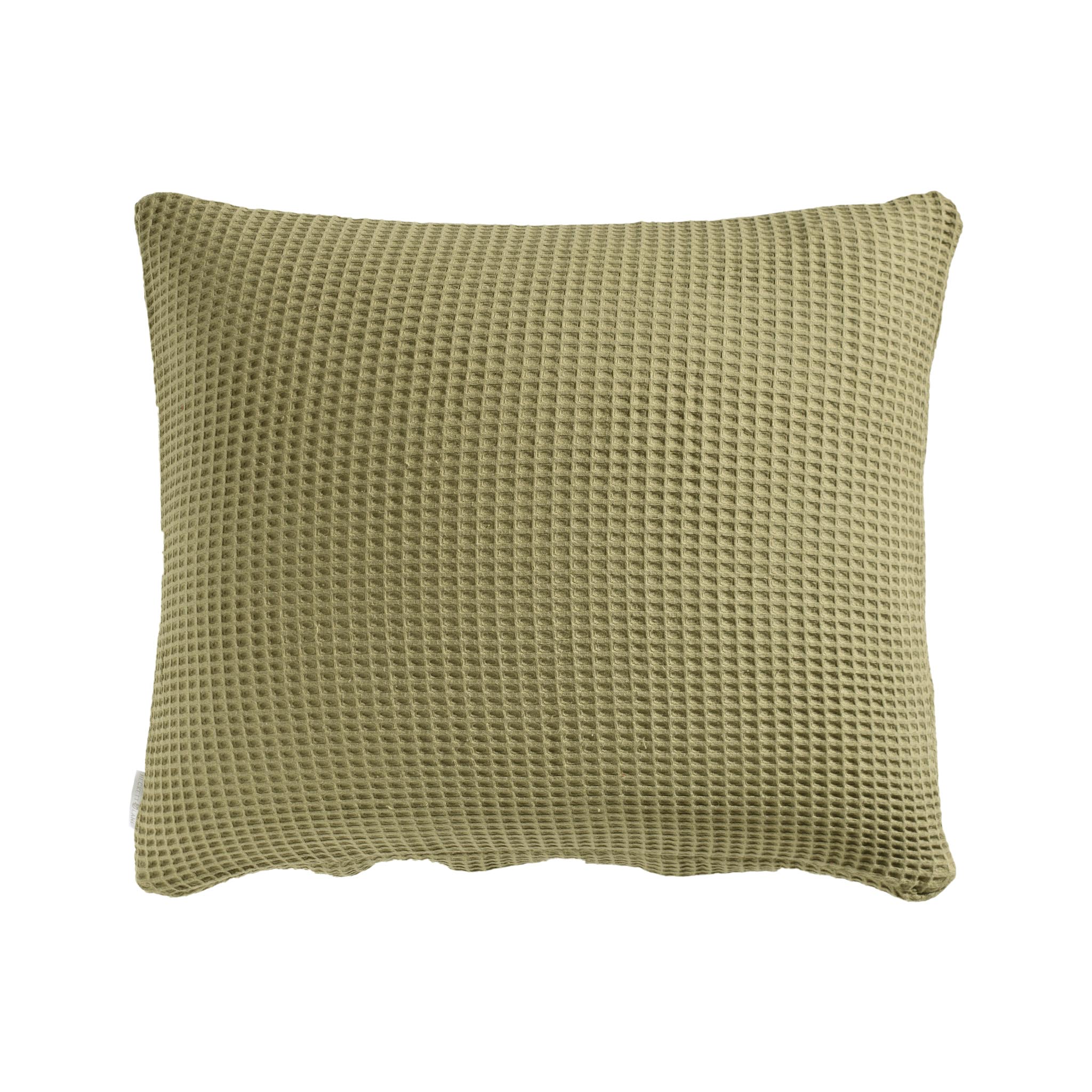 Heckettlane kussensloop Wafel Olive Green katoen