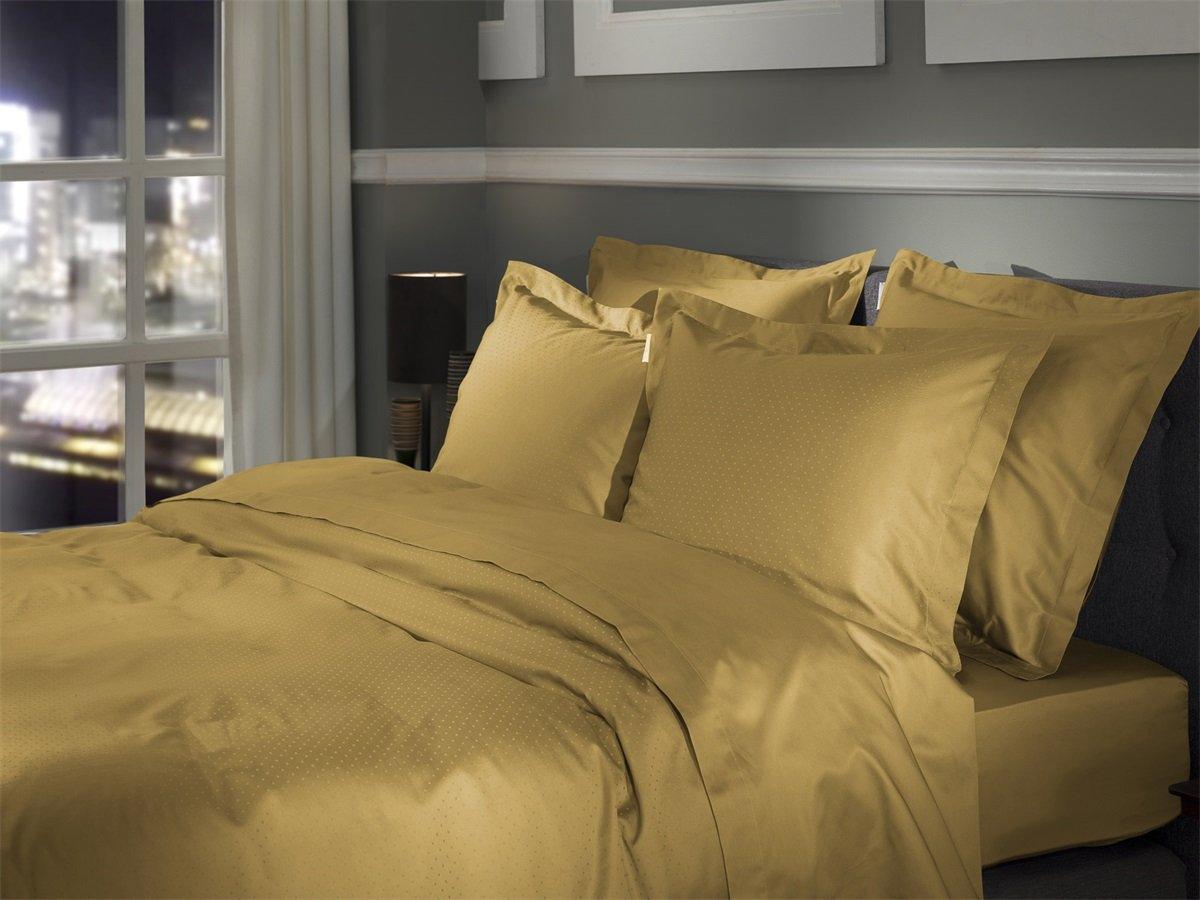 Heckett Lane Dekbedovertrek Punto Amber Gold Satijn - Bedtextielonline.be