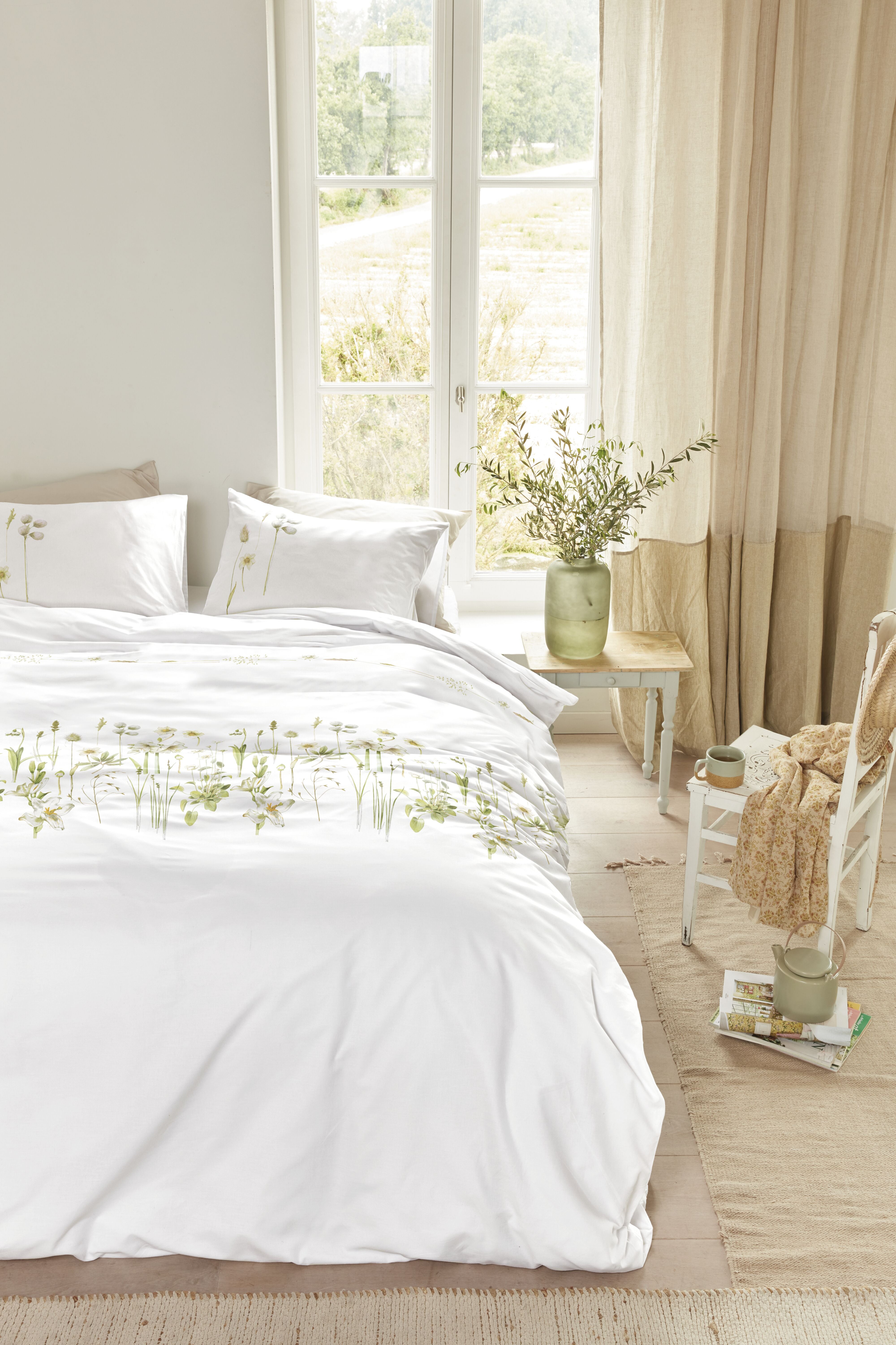 Marjolein Bastin Dekbedovertrek Katoen Amaryllis Wit