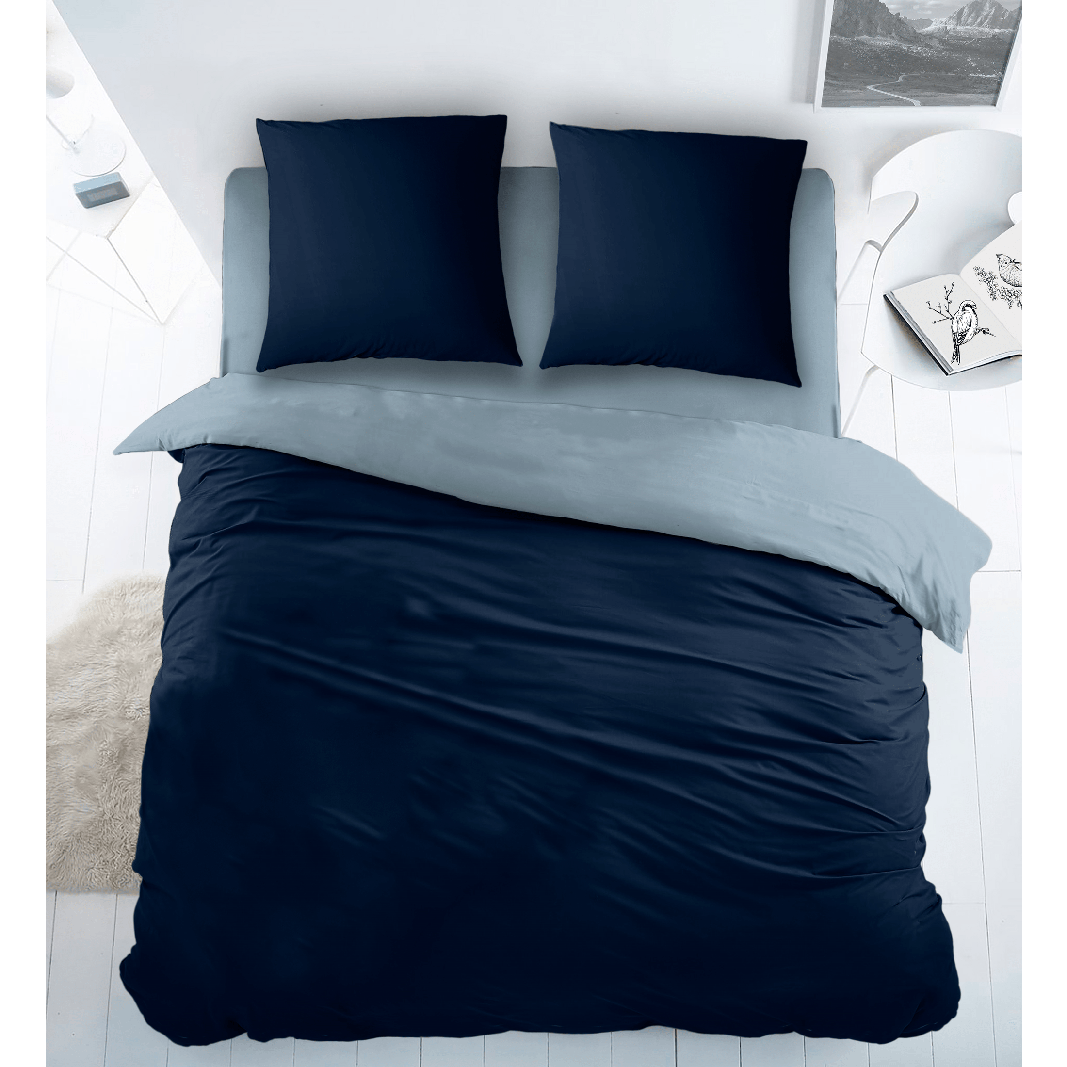 Sleepnight Dekbedovertrek Katoen Bi-Color Blue