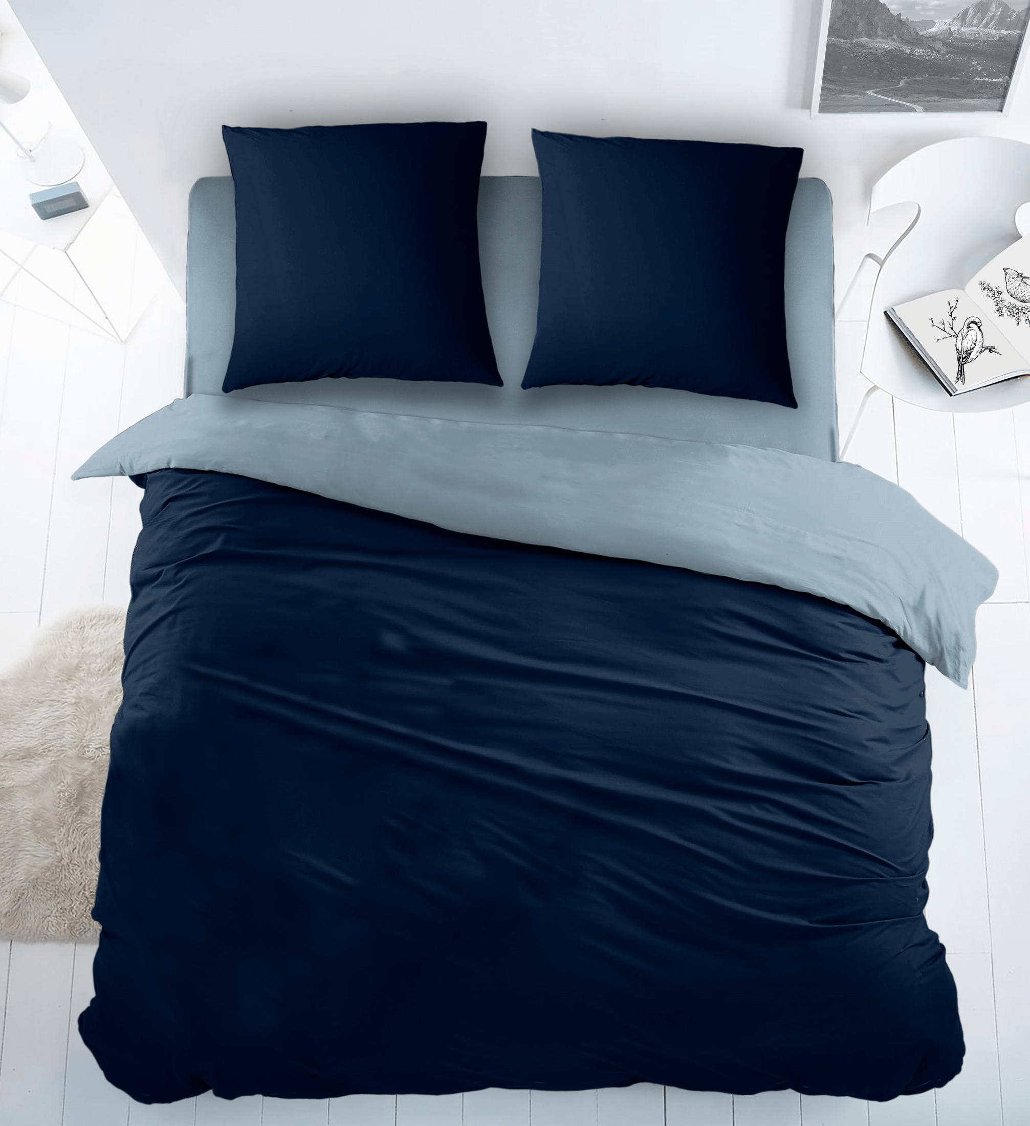 Sleepnight Dekbedovertrek Katoen Bi-Color Blue