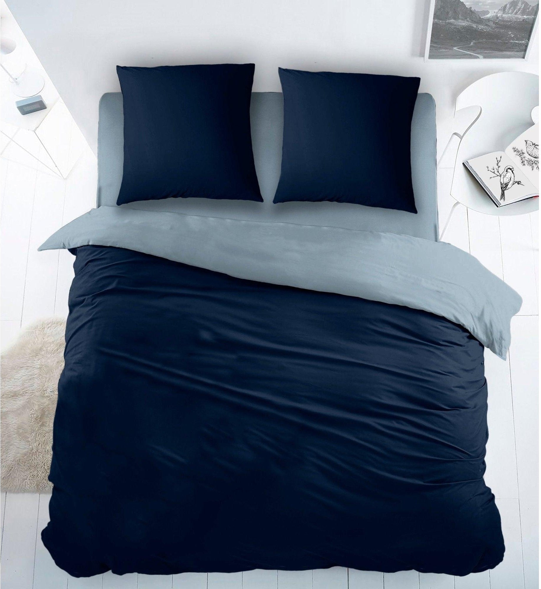 Sleepnight Dekbedovertrek Flanel Double Face Blues