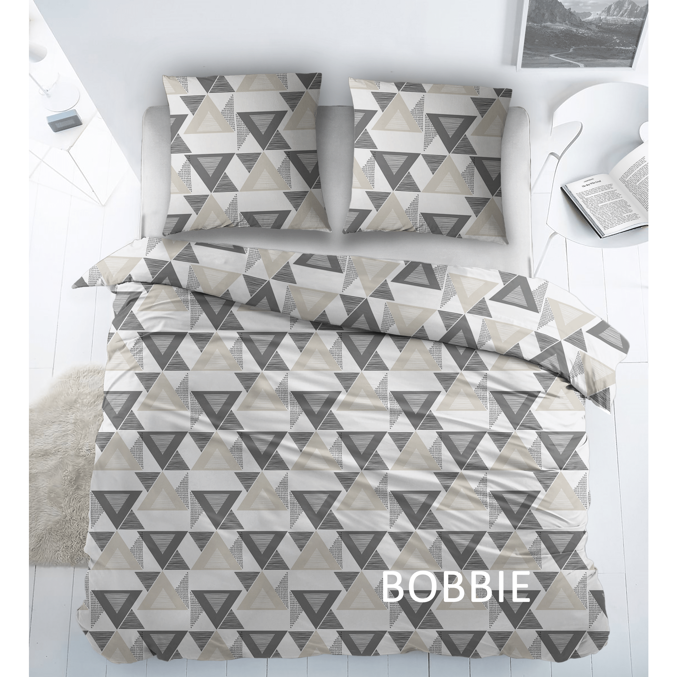 Housse de couette en coton Bobbie Grey