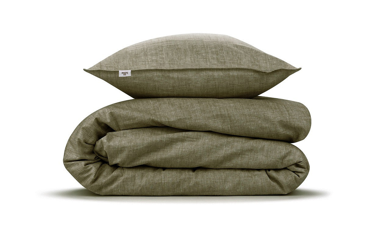 Zo Home Dekbedovertrek Flanel Flanella di Lino Olive Green