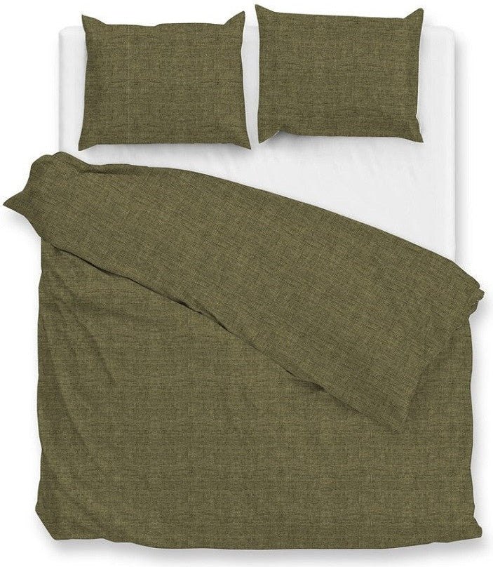 Zo Home Dekbedovertrek Flanel Flanella di Lino Olive Green