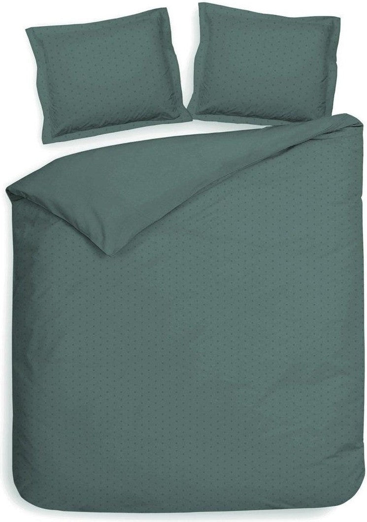 Heckett Lane Dekbedovertrek Punto Mineral Green Satijn - Bedtextielonline.be