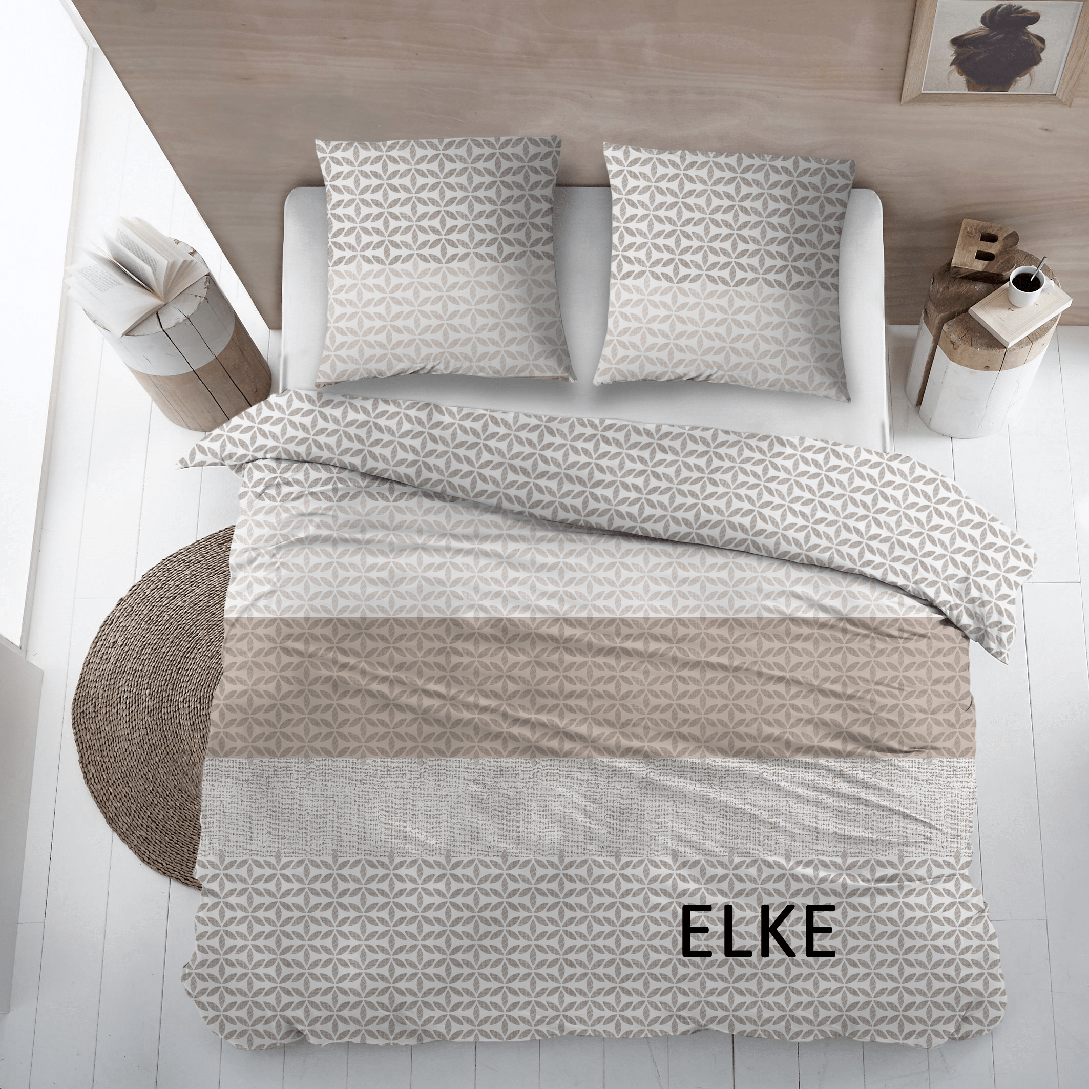 Sleepnight Dekbedovertrek Flanel Elke Taupe