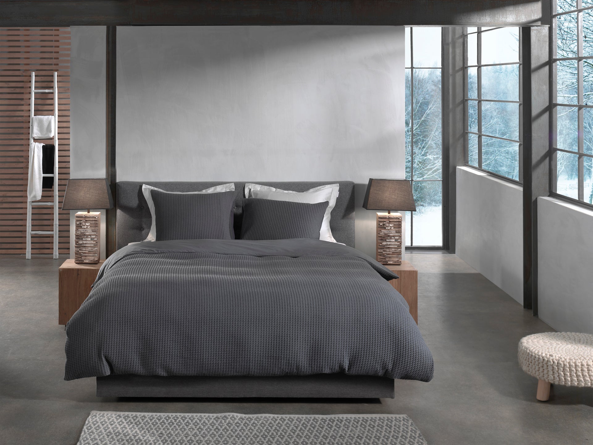 Heckettlane Dekbedovertrek Vafala Steel Grey Katoen