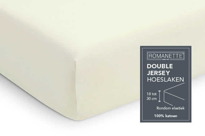 Romanette Hoeslaken Double Jersey Ivoor