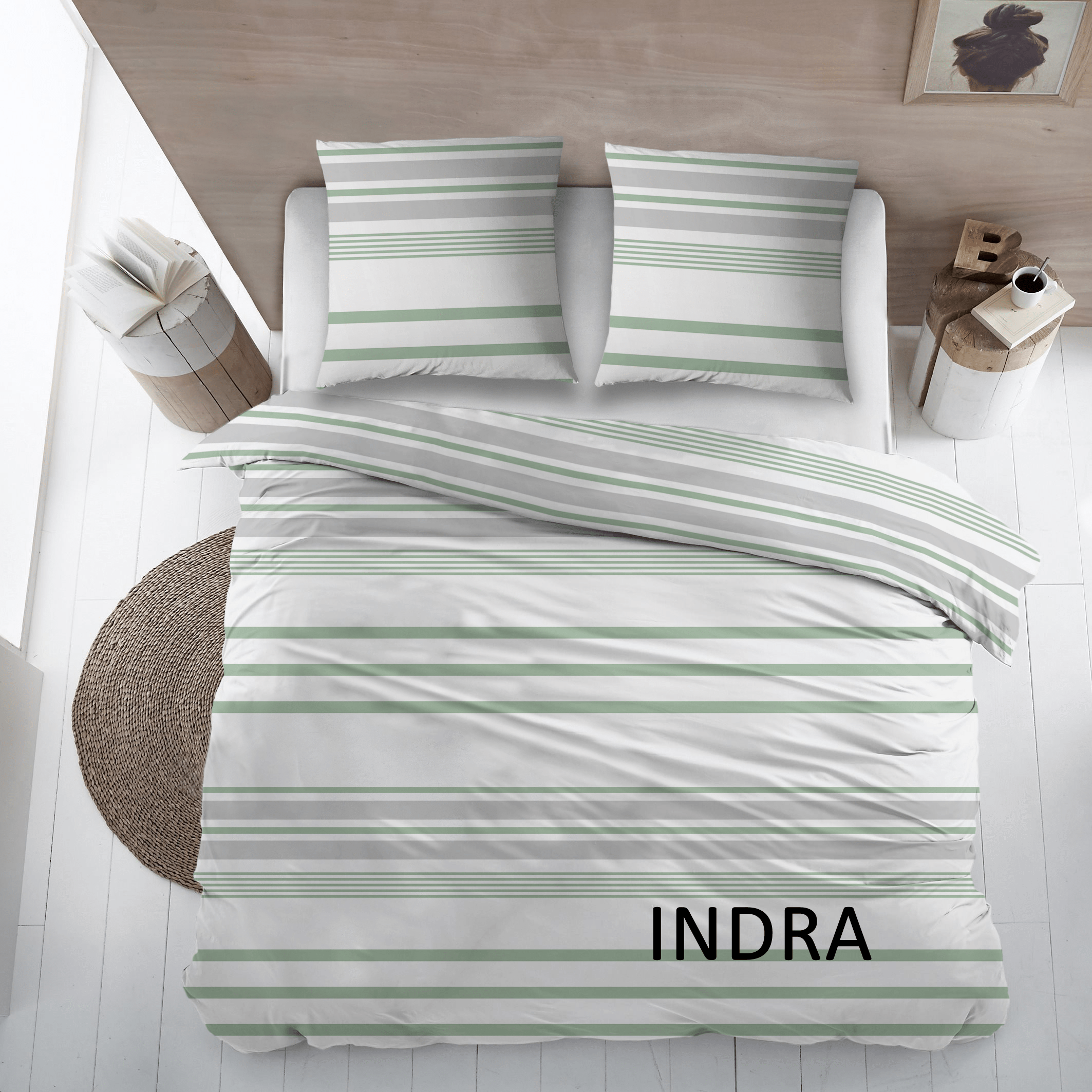 Sleepnight Dekbedovertrek Flanel Indra Groen
