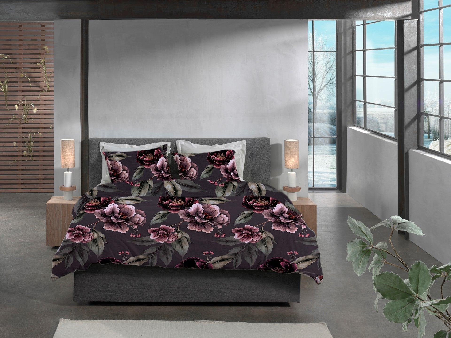 Heckettlane Dekbedovertrek Flanel Romee Purple