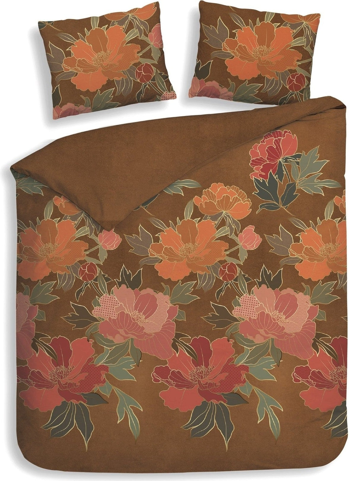 Heckettlane Dekbedovertrek Flanel Francesco Orange