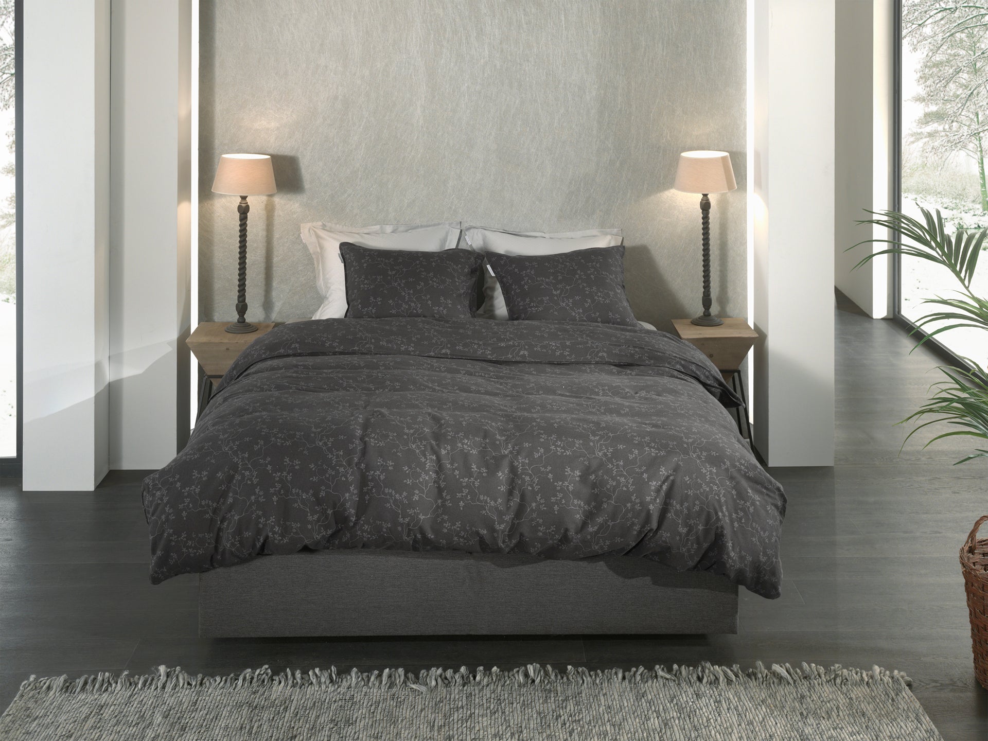 Housse de couette Heckettlane Flanelle Alloro Anthracite