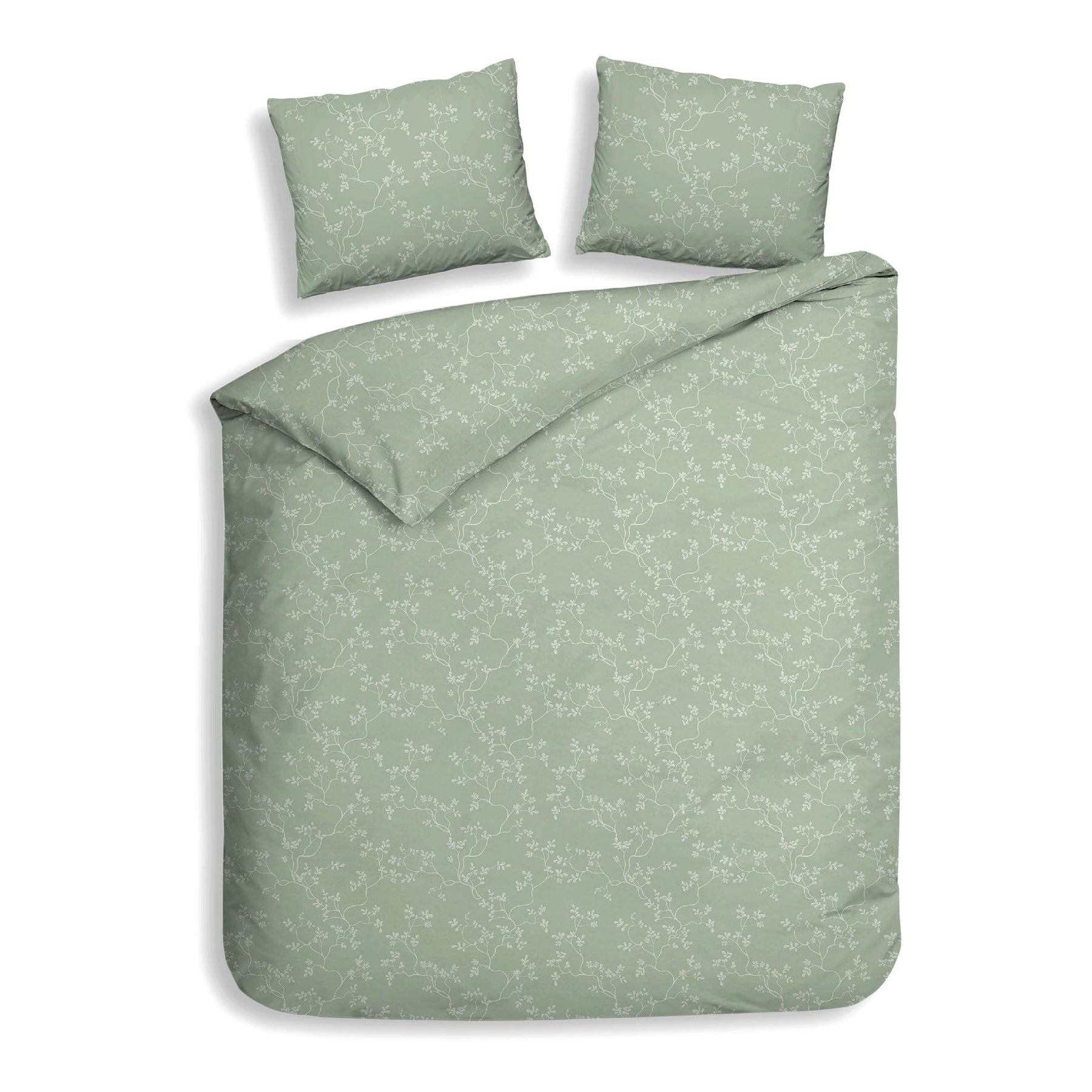 Heckettlane Dekbedovertrek Flanel Alloro Laurel Green