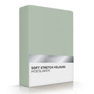 Romanette hoeslaken velours Saliegroen