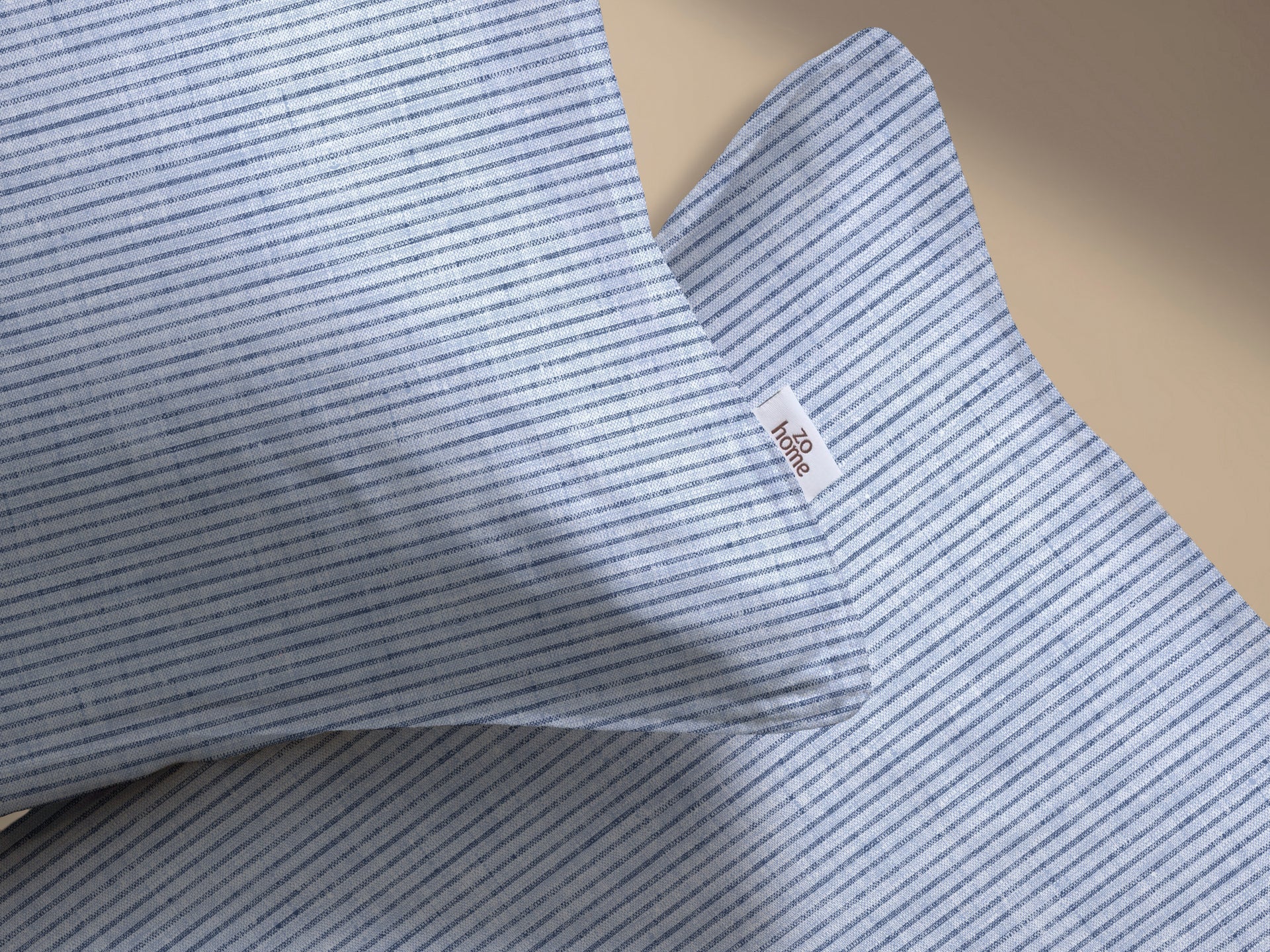 Zo Home Dekbedovertrek Katoen Striscia di Lino - Denim