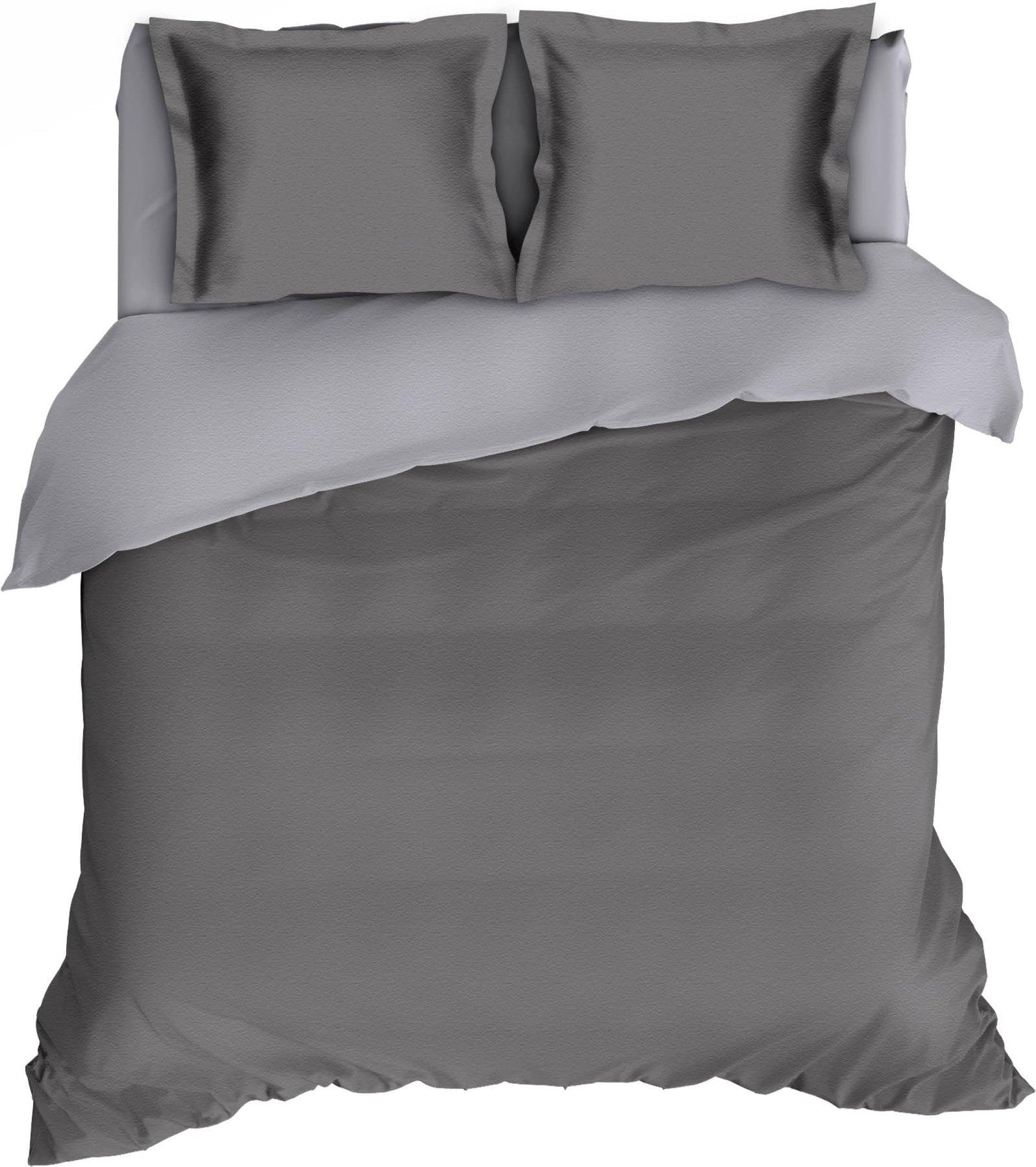 Dekbedovertrek Flanel Comtesse Antraciet Silver - Bedtextielonline.be