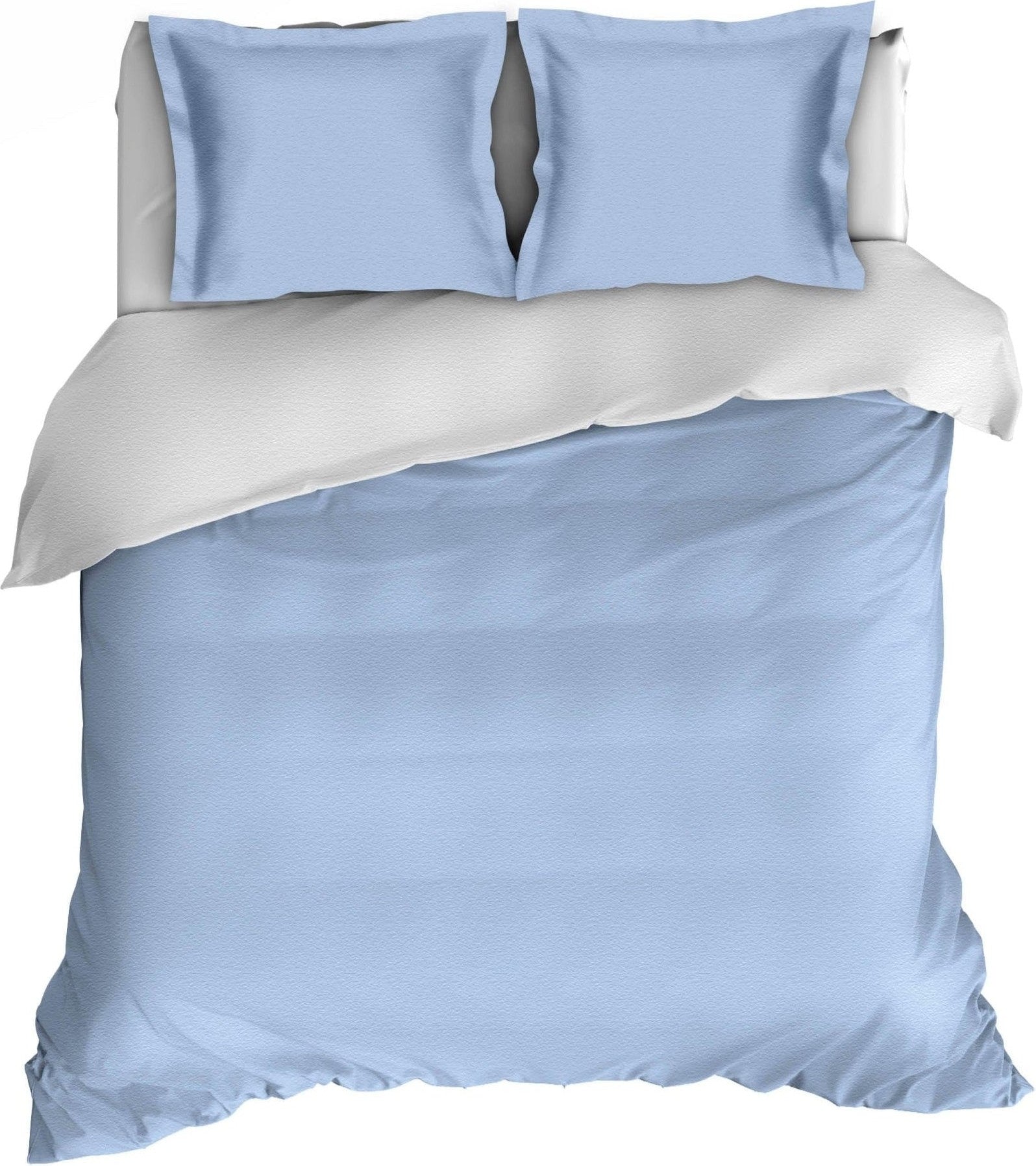 Dekbedovertrek Flanel Comtesse Bleu Wit - Bedtextielonline.be
