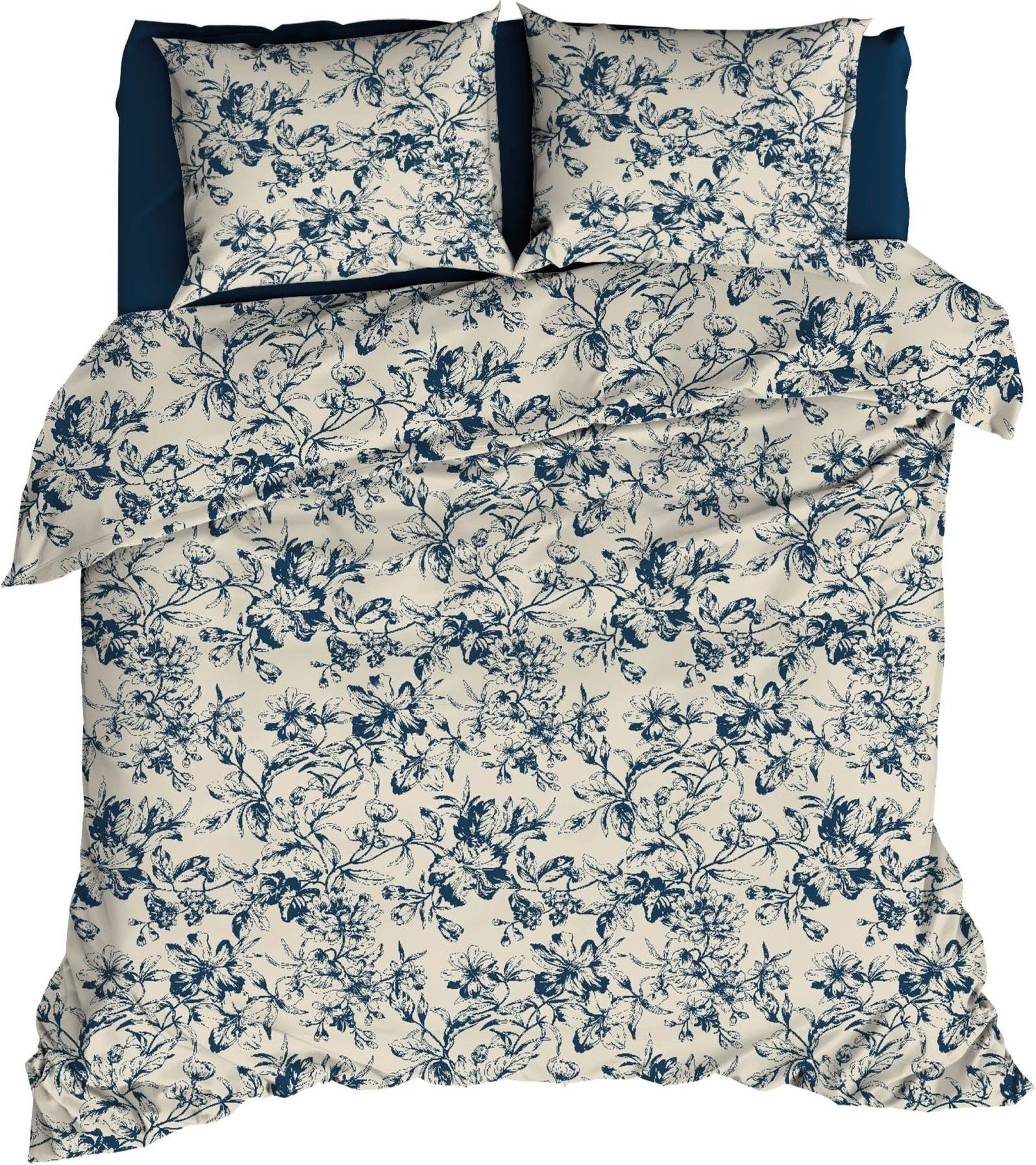 Satin d'Or Dekbedovertrek Satijn Guirlande Blauw