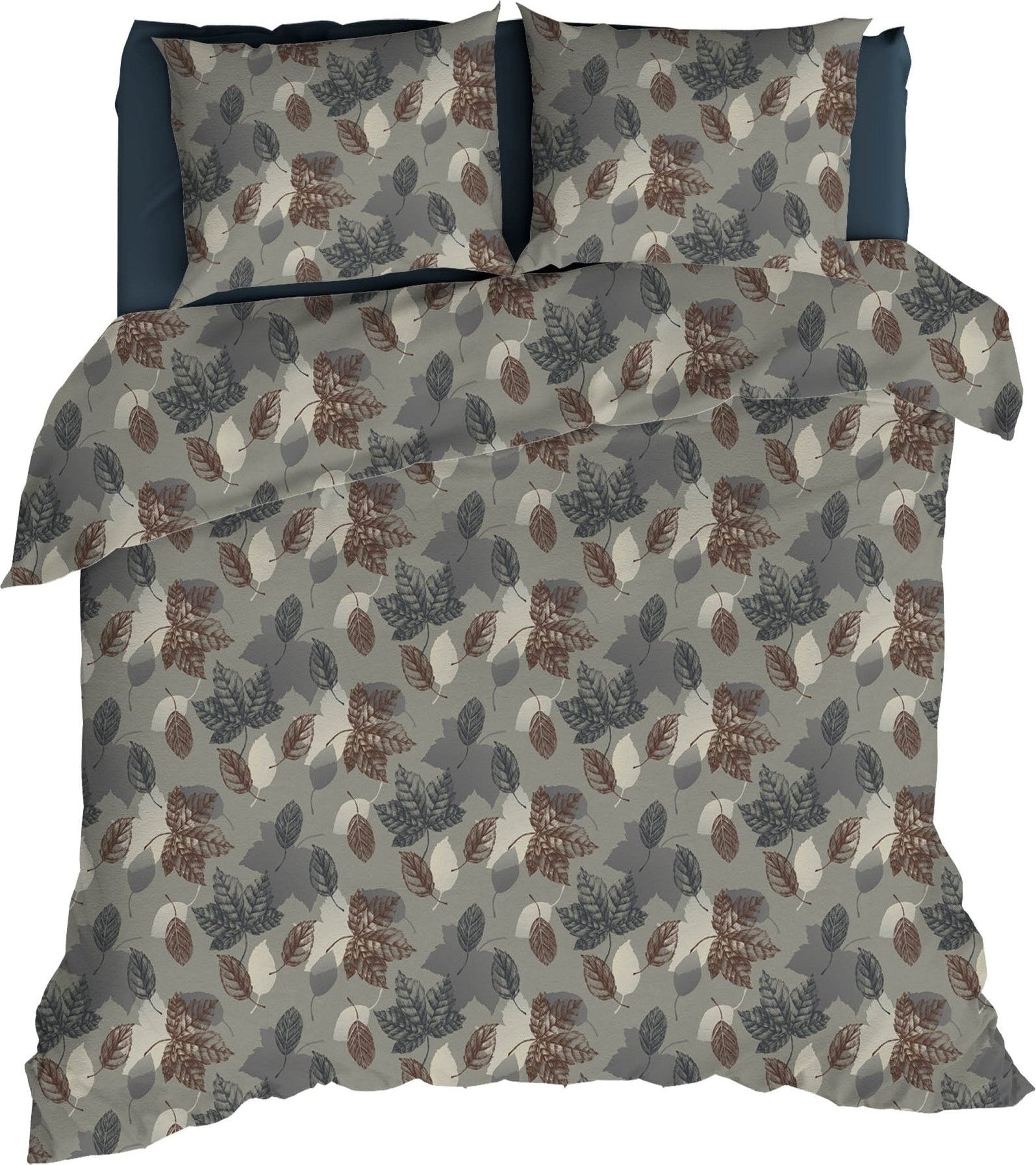 Romanette Dekbedovertrek Flanel Venosc Grijs/Bordo