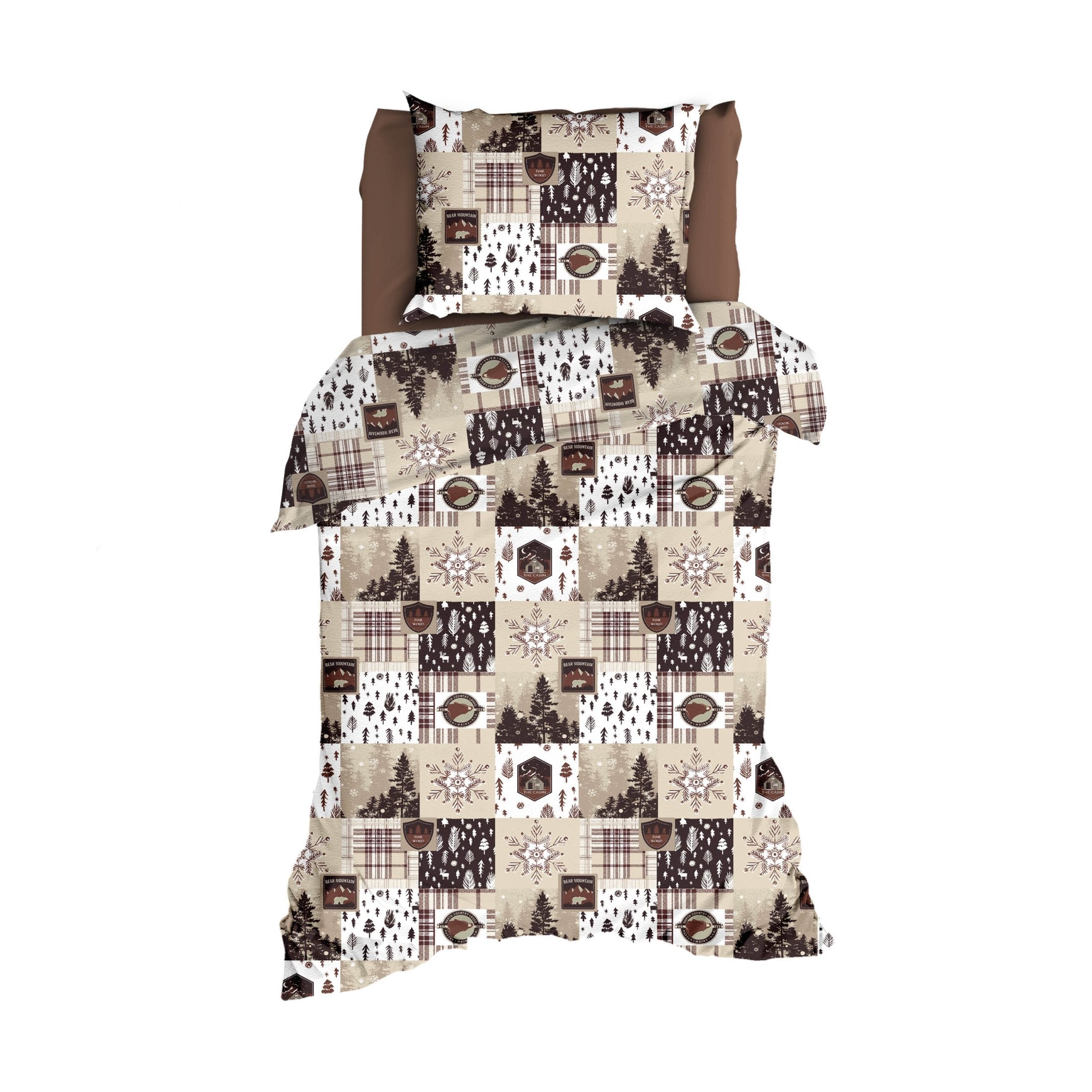 Romanette Dekbedovertrek Flanel Andes - Chocolate