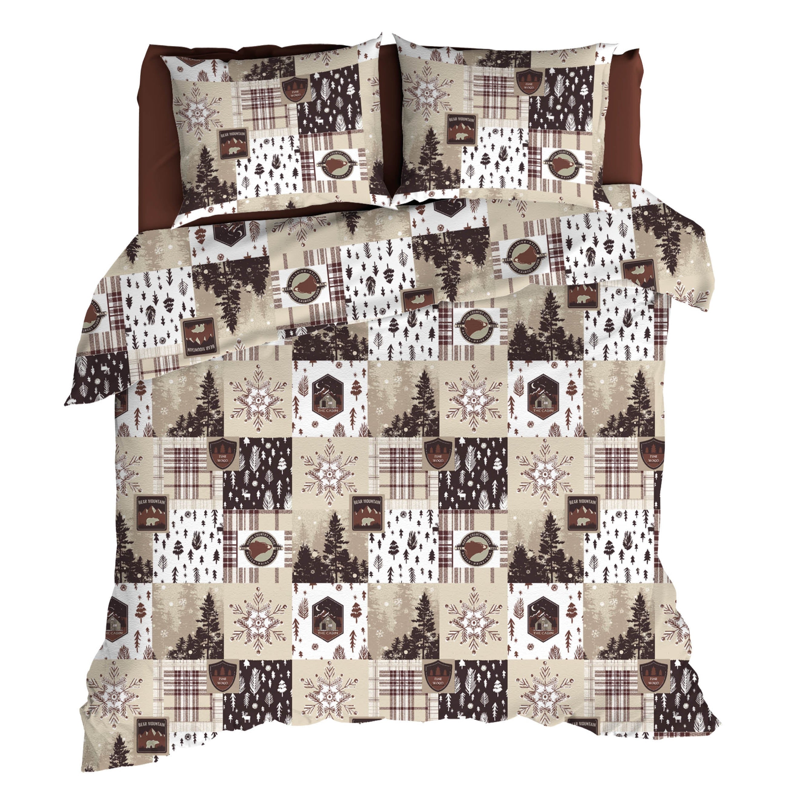 Romanette Dekbedovertrek Flanel Andes - Chocolate