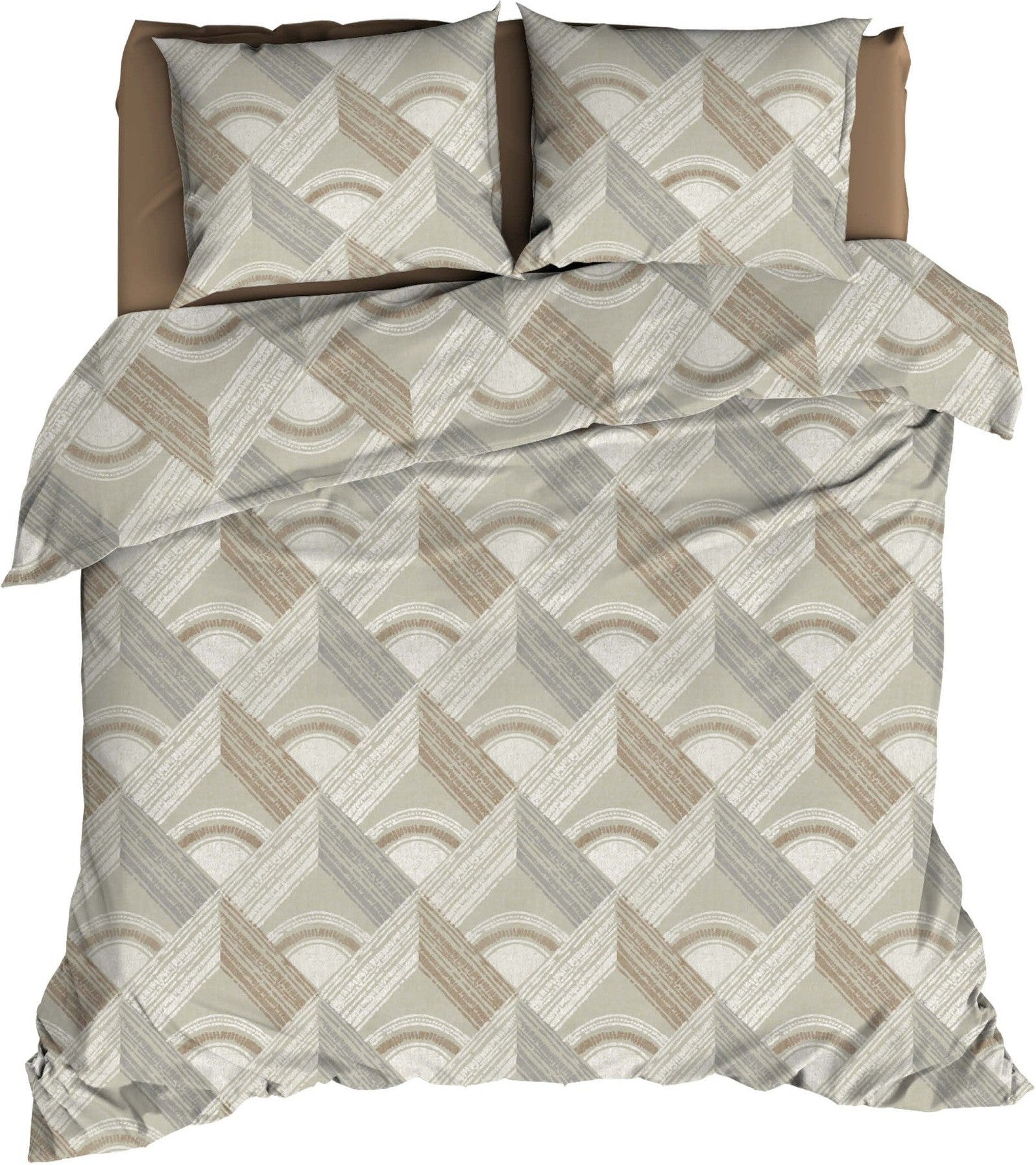 Romanette Dekbedovertrek Katoen Pantheon Beige/Grijs