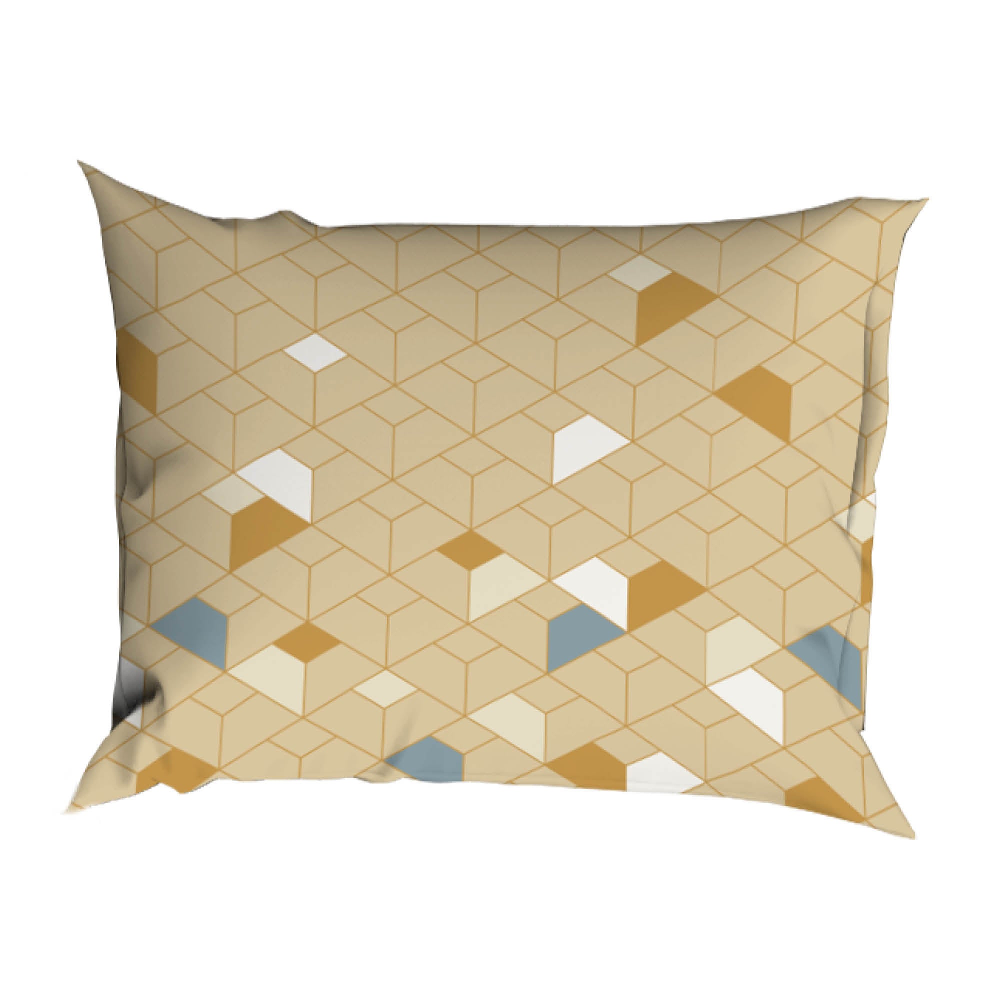 Satin d'Or Dekbedovertrek Satijn Scoop - Blauw/Beige