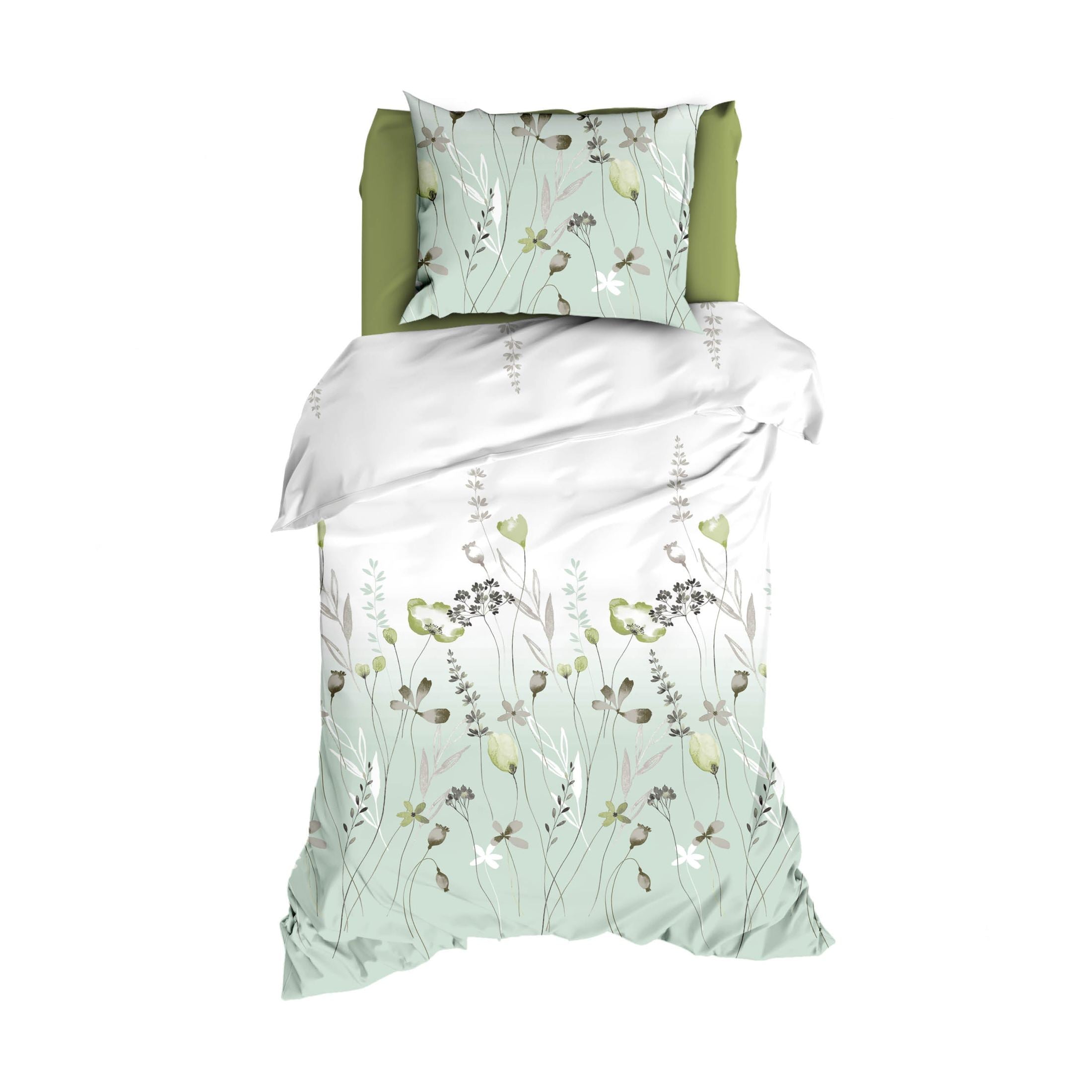 Satin d'Or Dekbedovertrek Satijn Zizi - Dusty Green