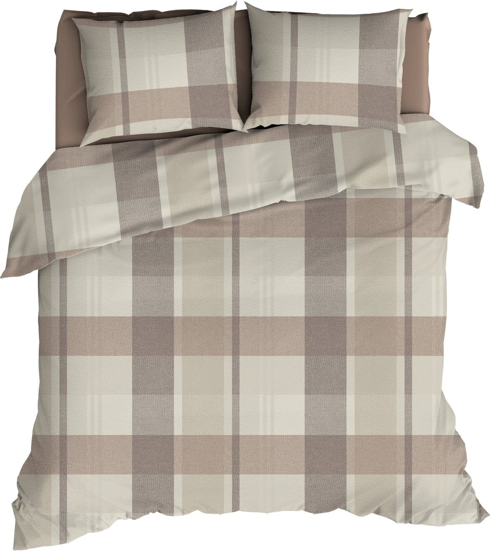 Romanette Dekbedovertrek Flanel Falcon Taupe