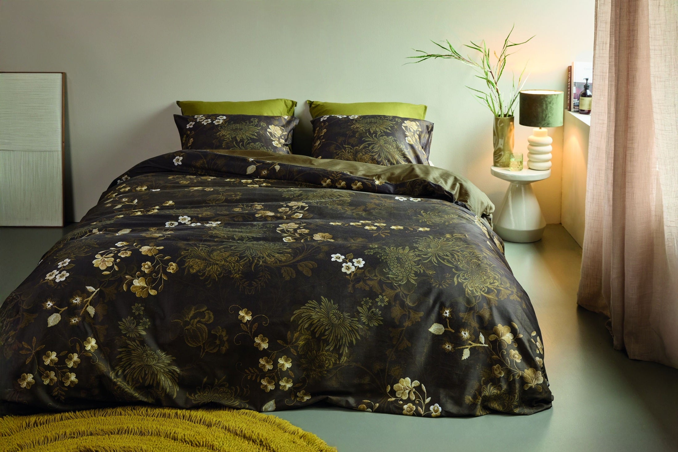 Beddinghouse Dekbedovertrek Satijn Darcy Olive Green