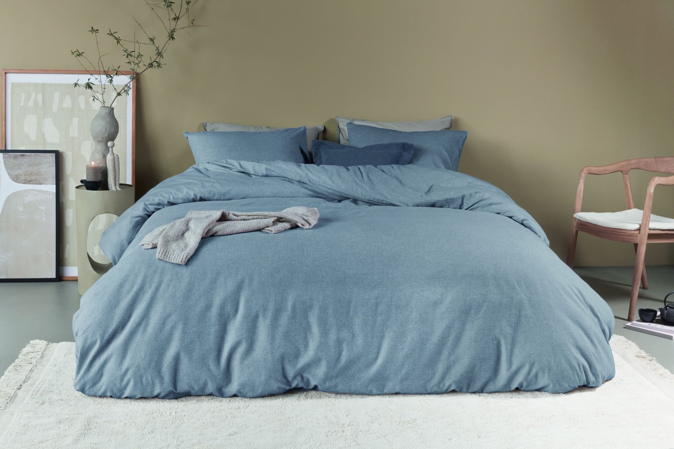Beddinghouse Dekbedovertrek Flanel Frost Blauwgrijs