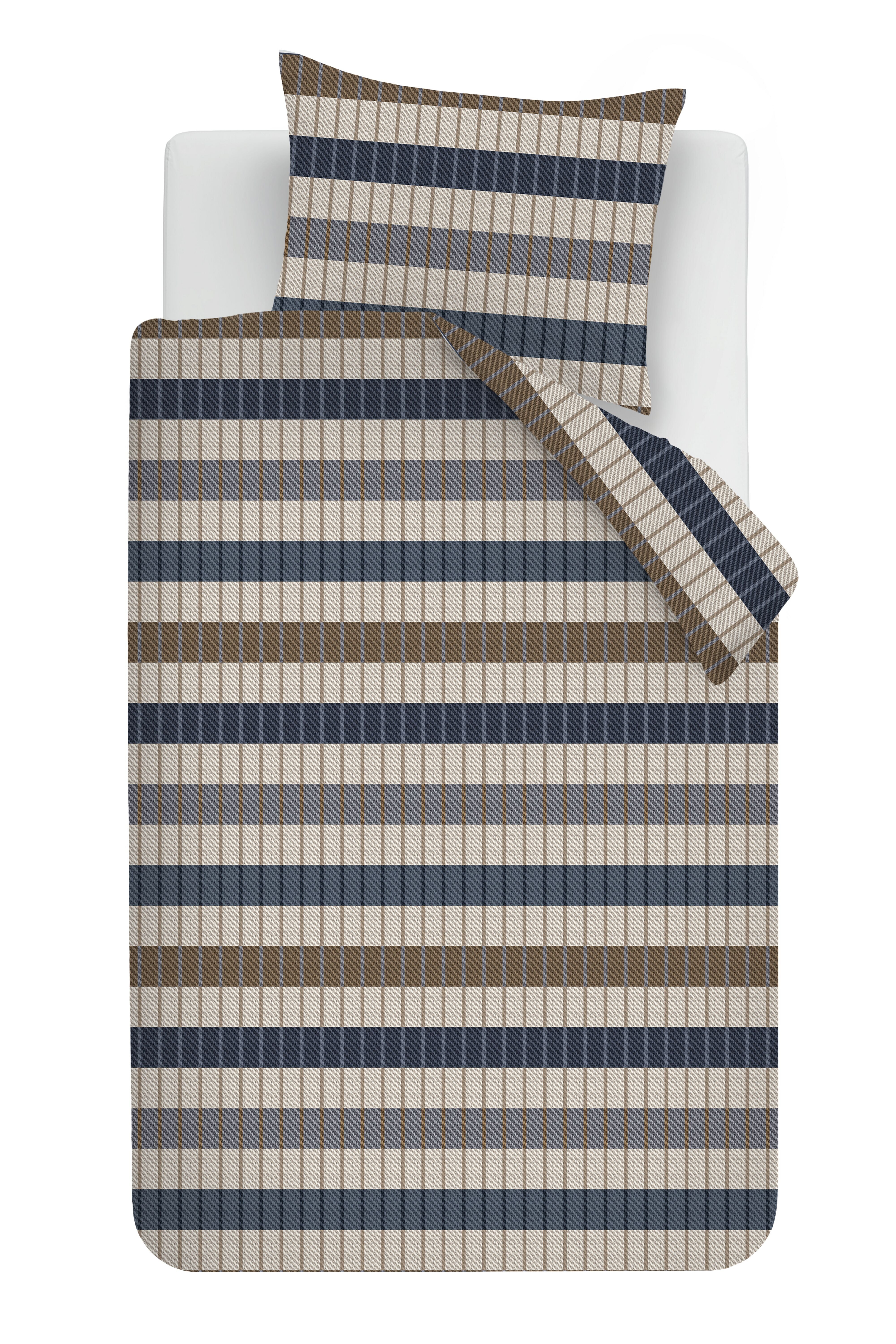 Beddinghouse dekbedovertrek flanel Bo Blauw