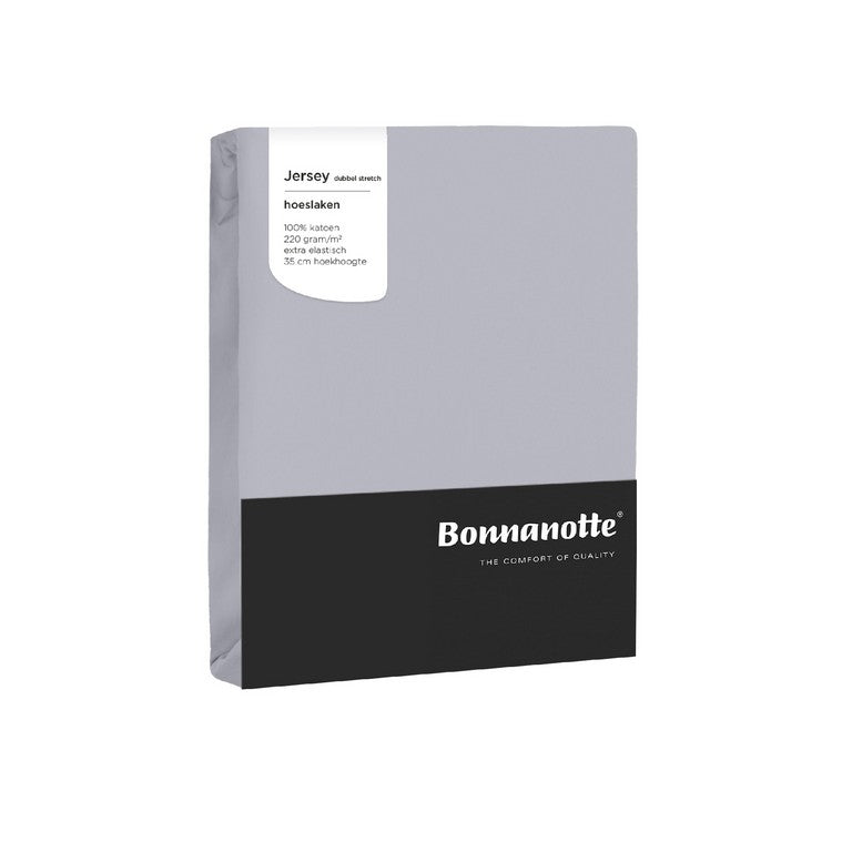 Bonnanotte hoeslaken double jersey licht grijs