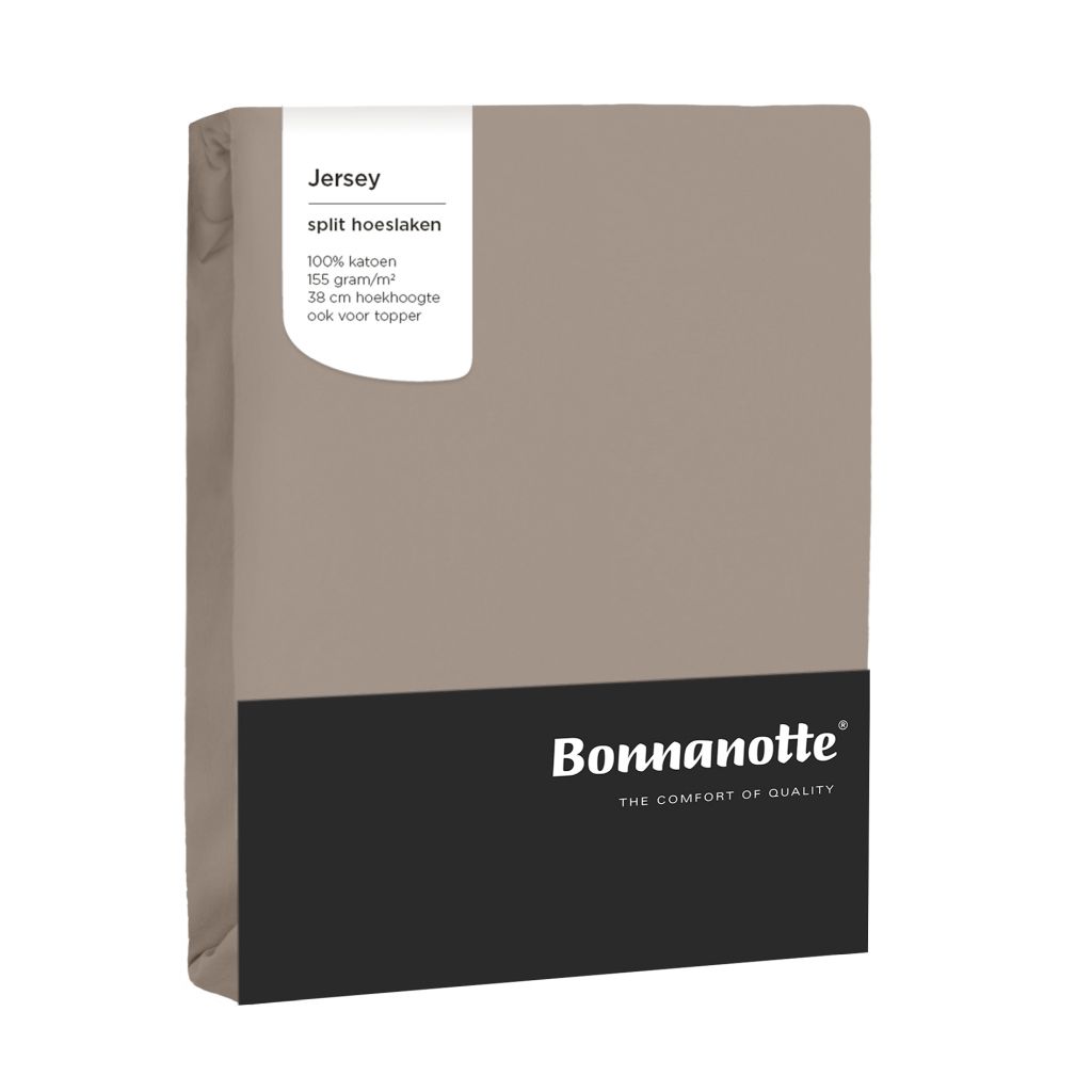 Bonnanotte hoeslaken duo split jersey taupe