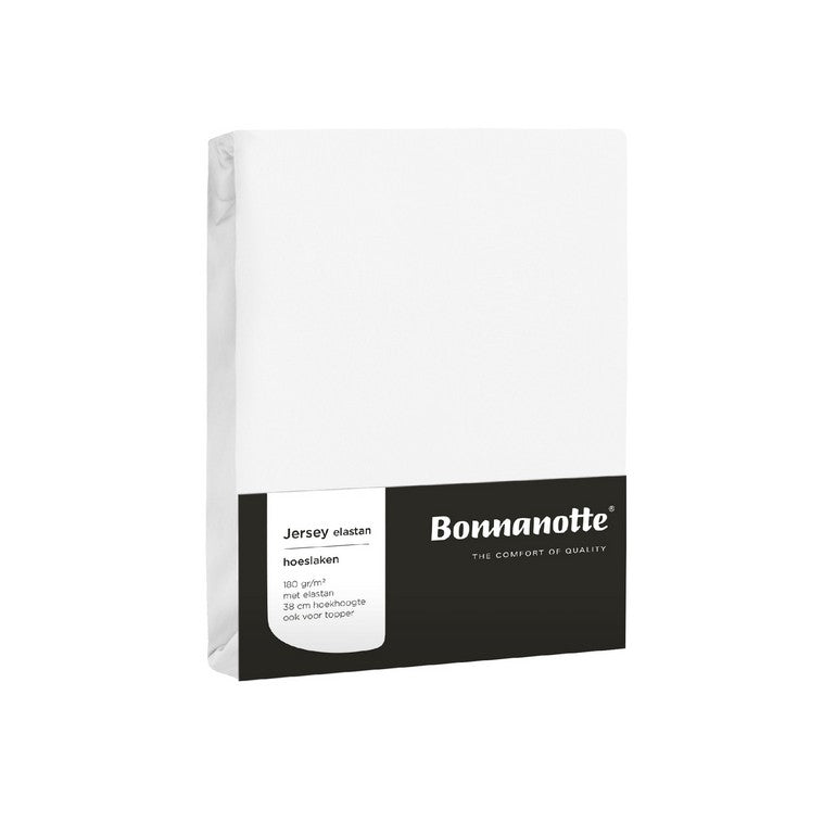 Bonnanotte hoeslaken jersey elastan 180 wit