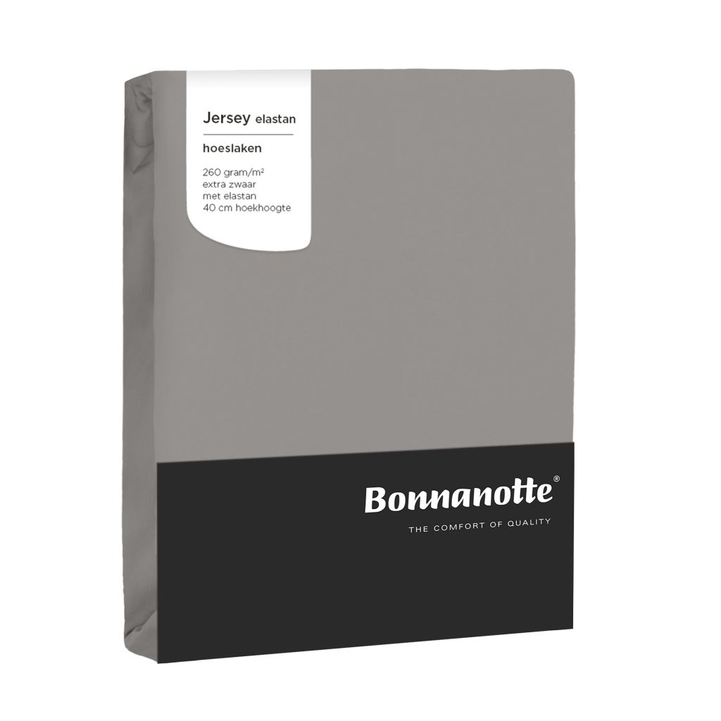 Bonnanotte hoeslaken jersey elastan diep grijs