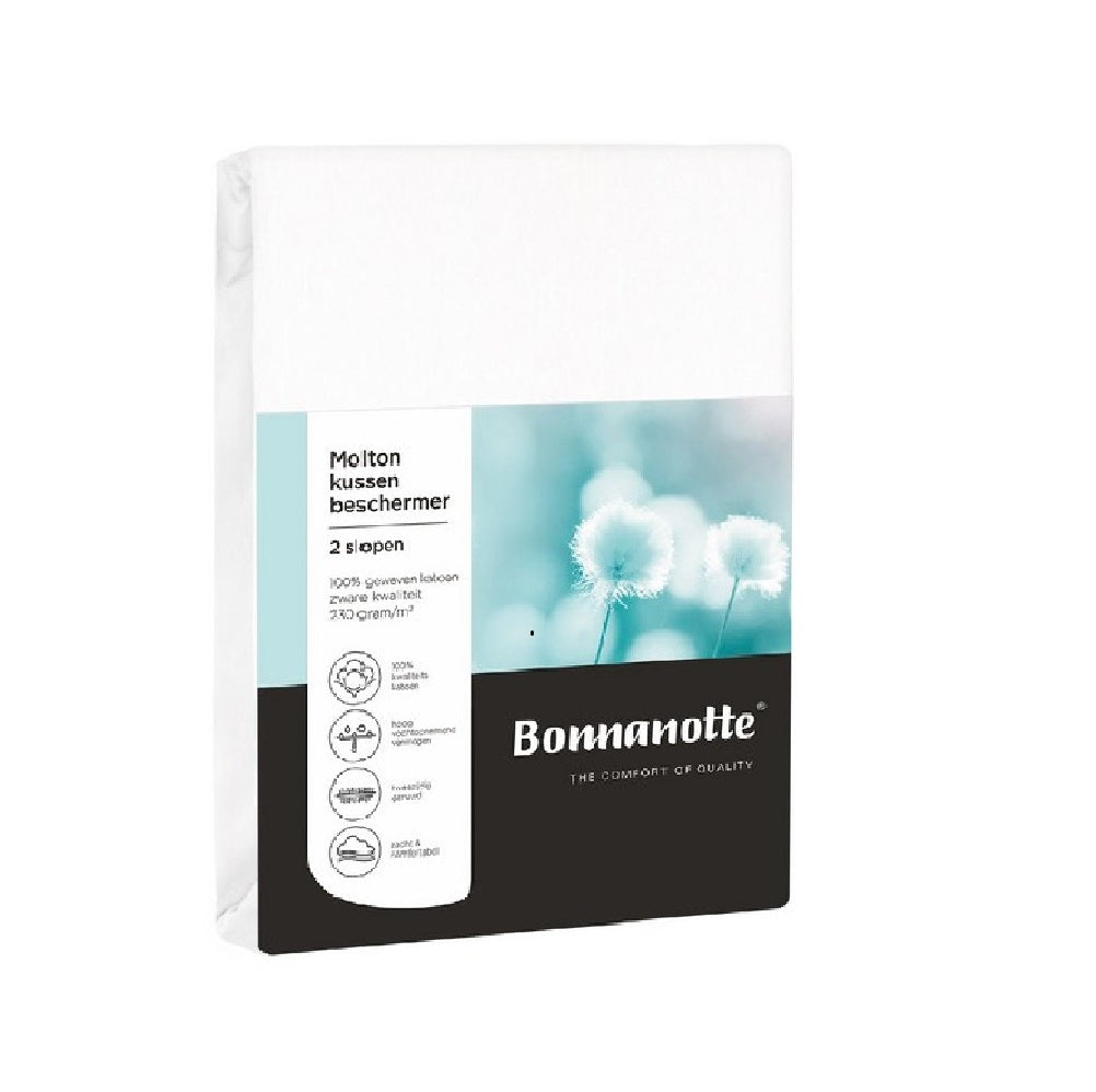 Bonnanotte kussenbeschermer molton 230 gr - set van 2