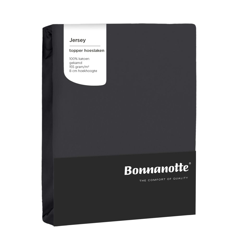 Bonnanotte topper hoeslaken jersey diep grijs