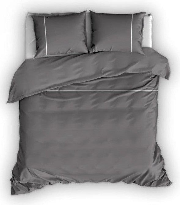 Cascina Colorini Dekbedovertrek Dekbedovertrek Percale Divina Antraciet Wit