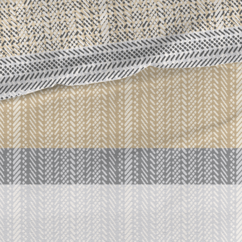 Romanette Dekbedovertrek Flanel Cortina Beige/Grijs
