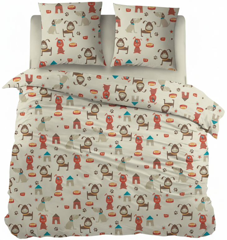 Cottons Dekbedovertrek Dekbedovertrek Flanel Dogs