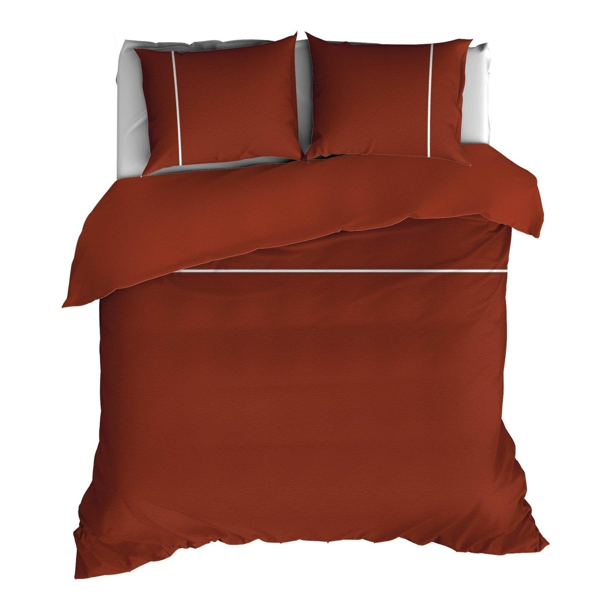 Romanette dekbedovertrek flanel Duchesse Rooibos wit