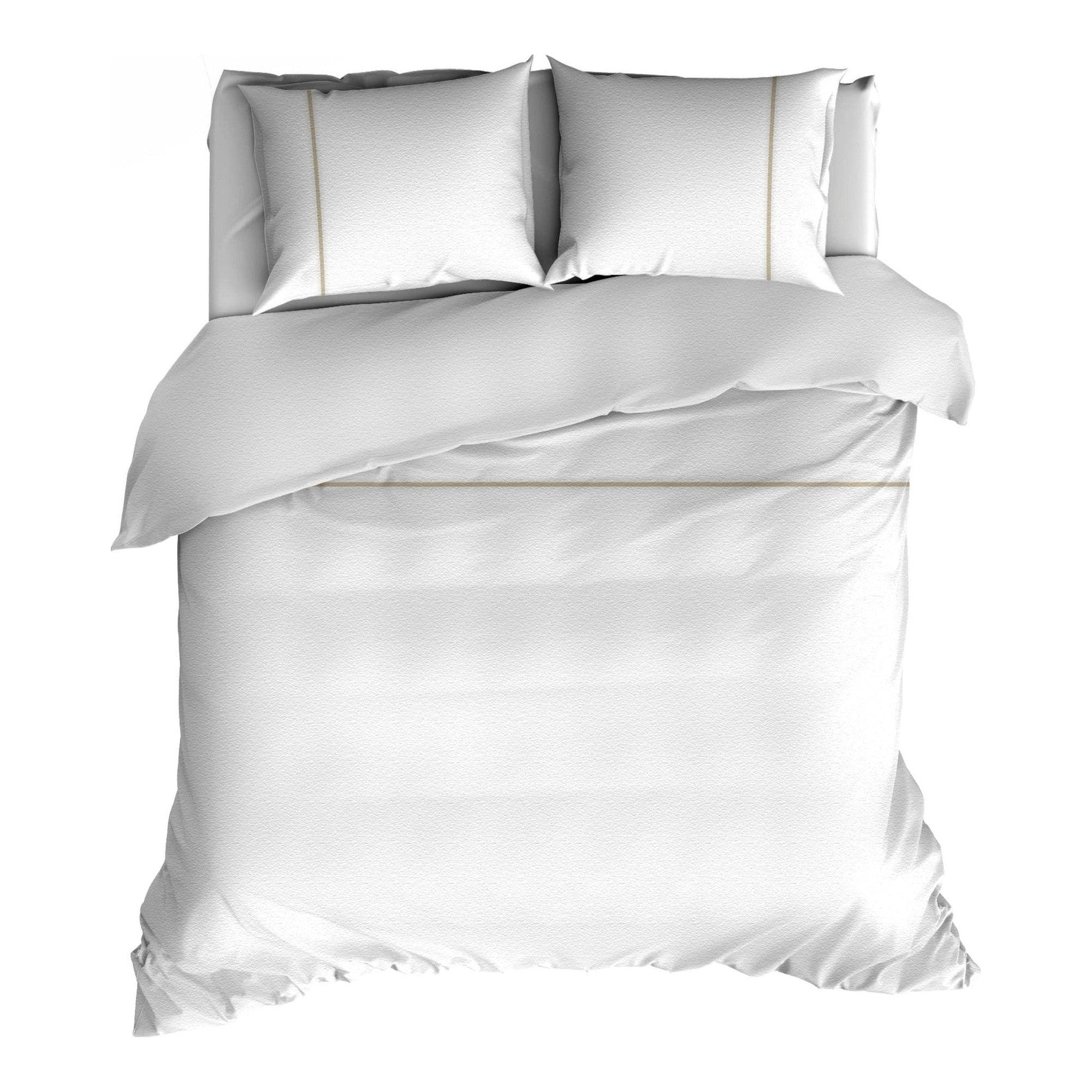Romanette dekbedovertrek flanel Duchesse wit Sand
