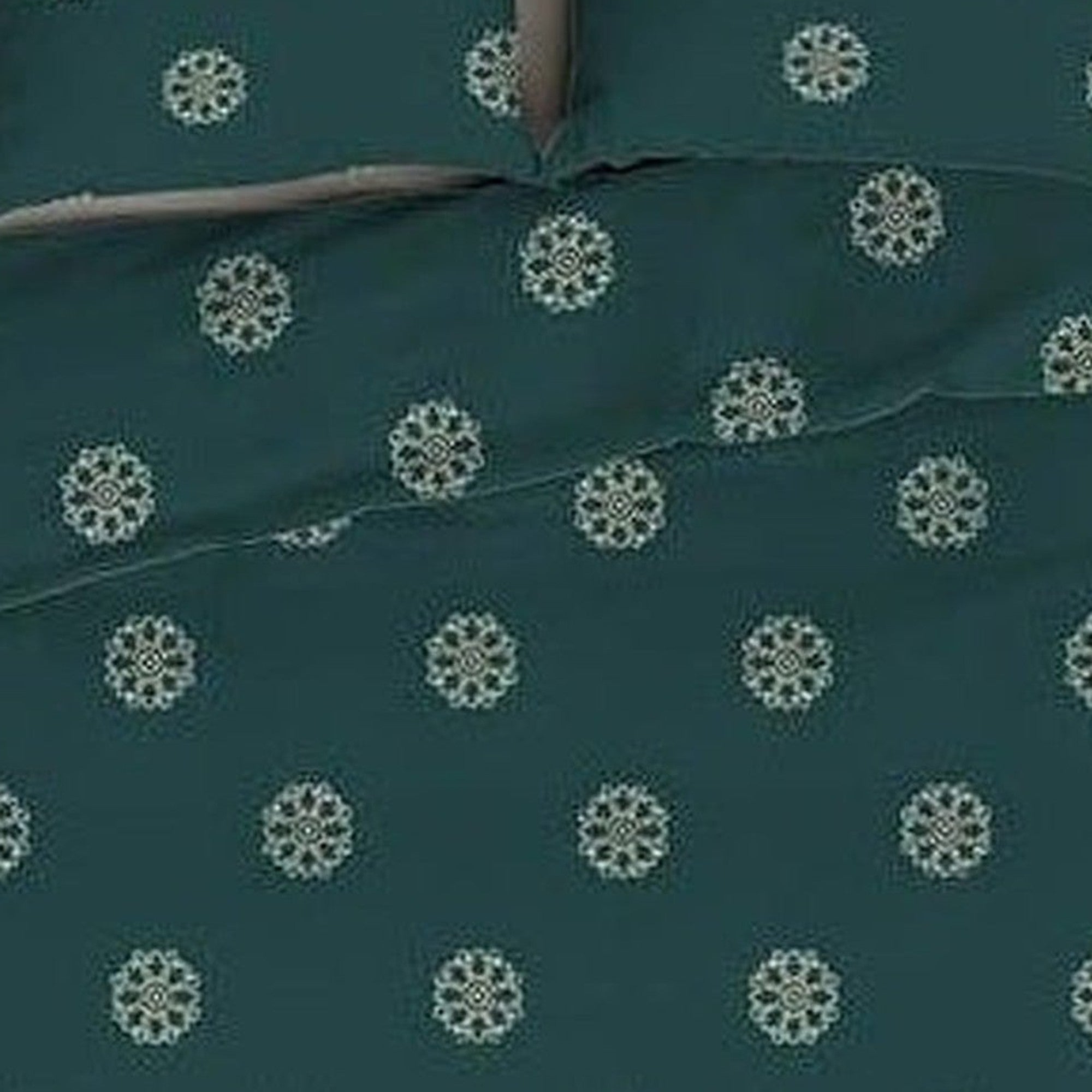 Romanette dekbedovertrek flanel Flocons Forest Green