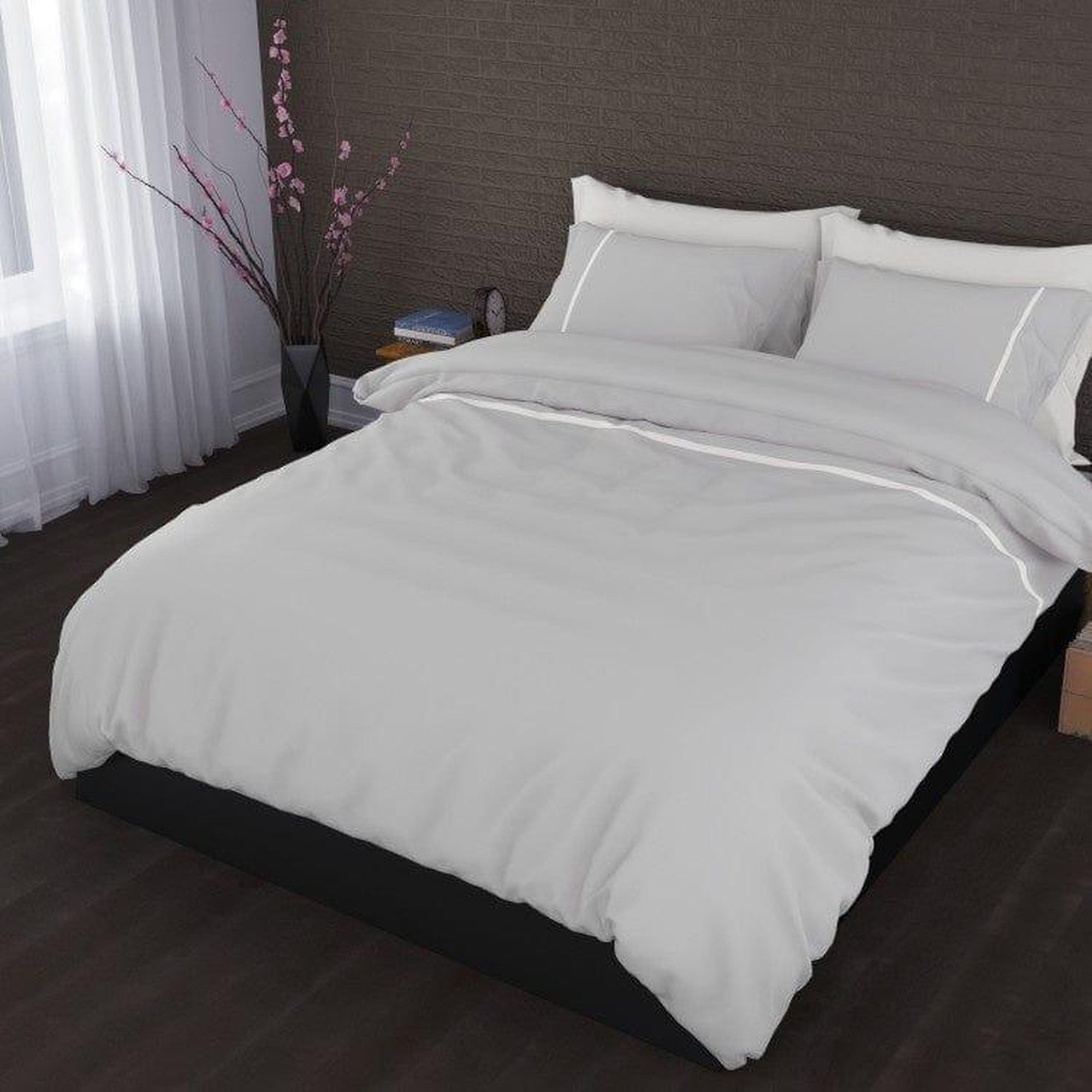 Cascina Colorini dekbedovertrek percale Divina Silver wit