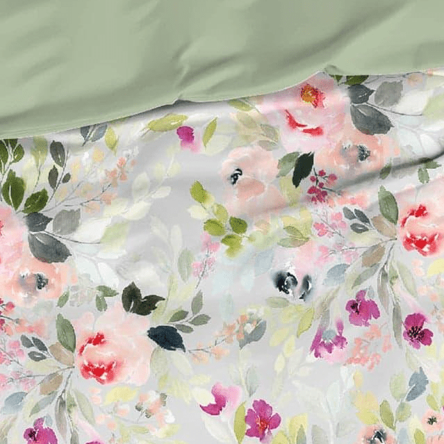 Satin d'Or Dekbedovertrek Satijn Fabienne Dusty Green