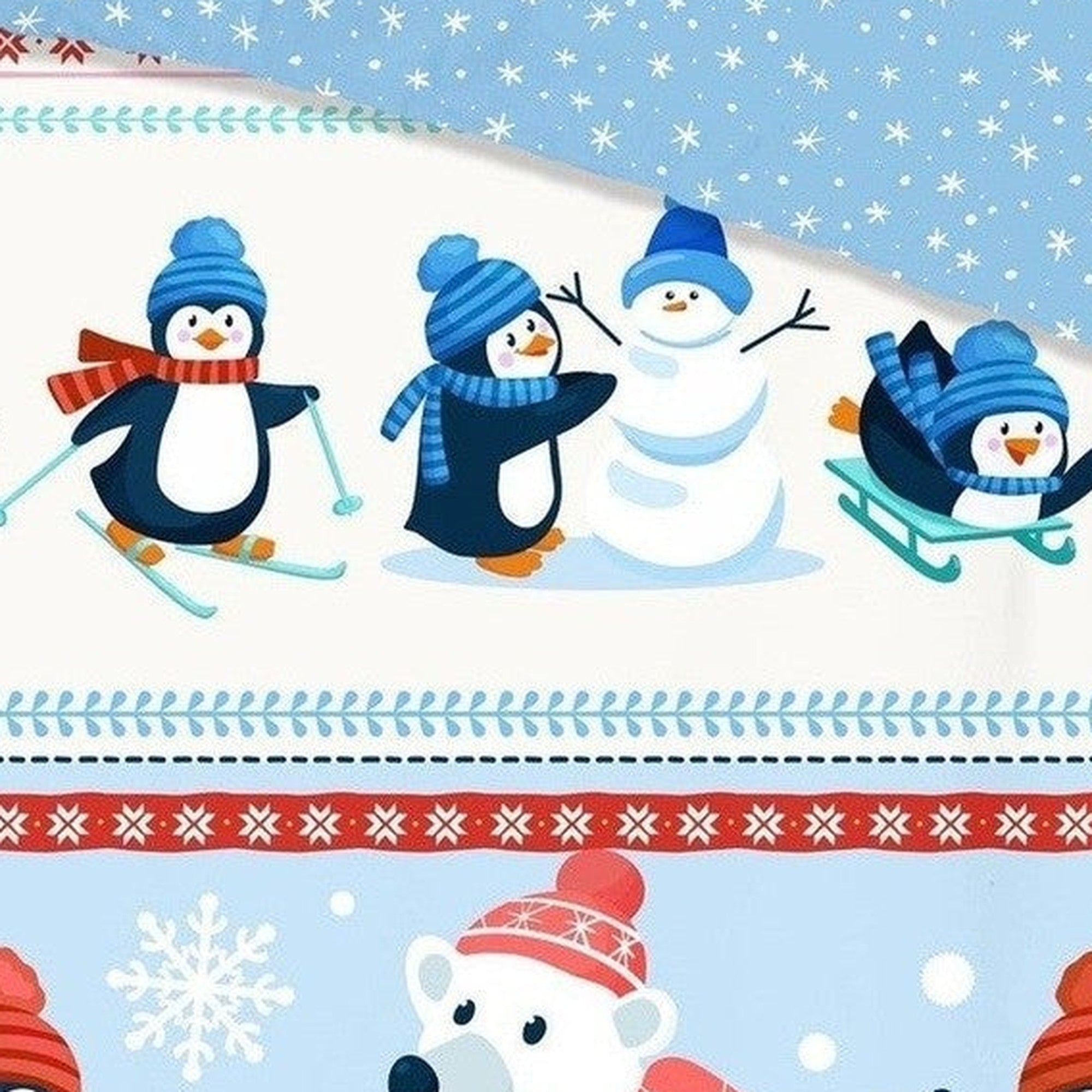 Good Morning Dekbedovertrek Flanel Penguins Multi