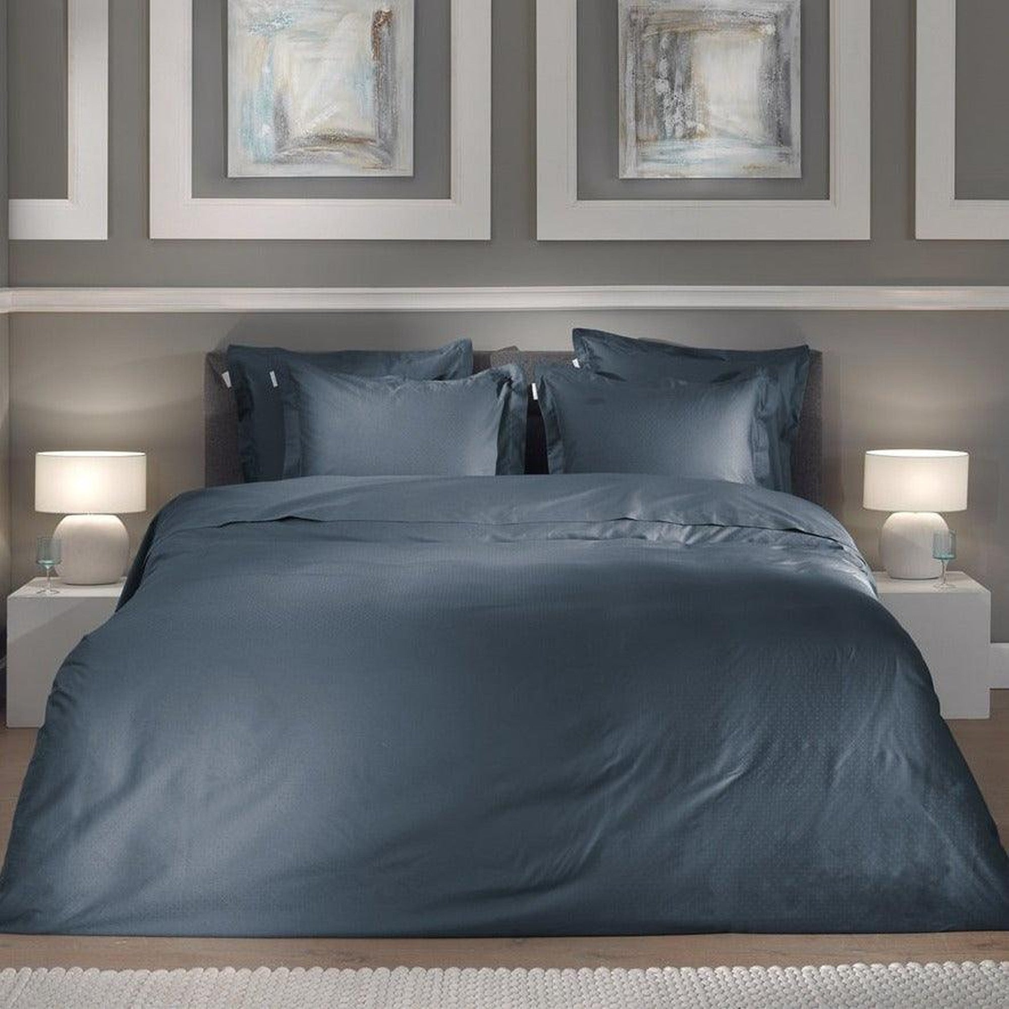 Heckettlane dekbedovertrek Punto Maritime Blue satijn