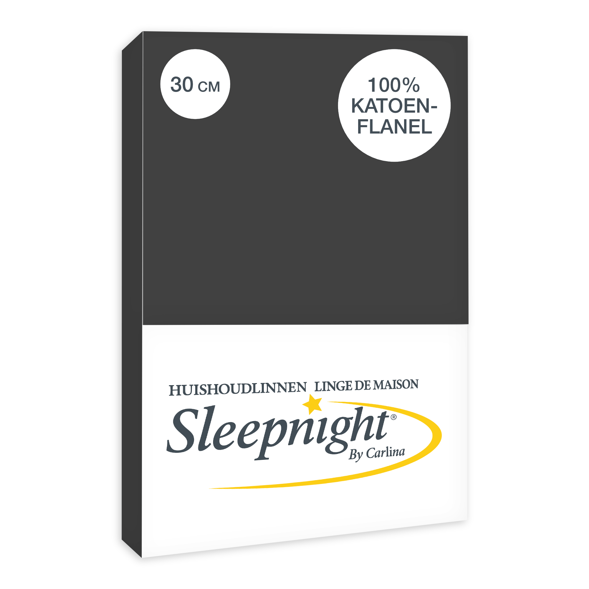 Sleepnight Hoeslaken Flanel 30 cm Antraciet